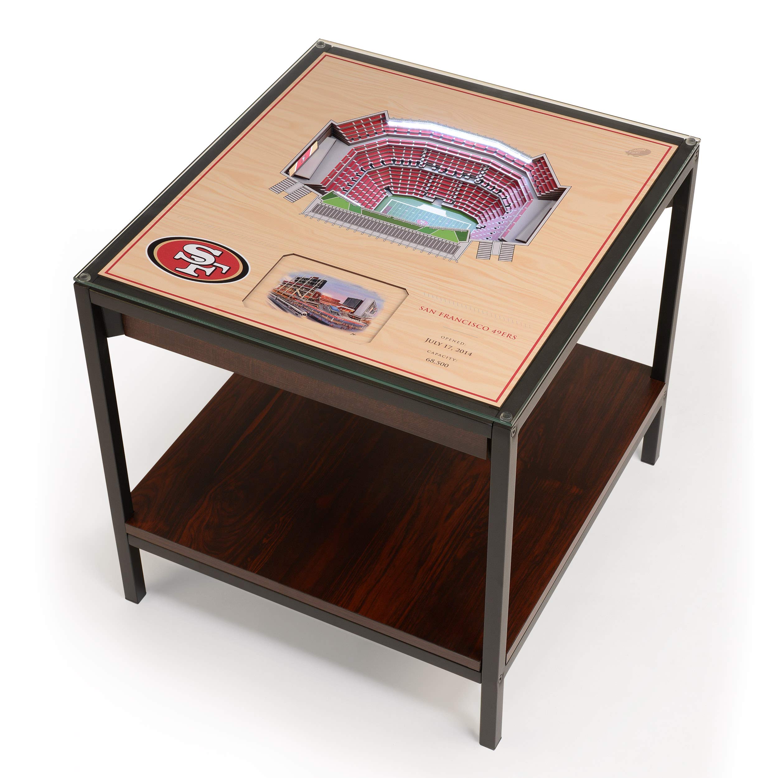 YouTheFan NFL San Francisco 49ers 25-Layer StadiumView Lighted End Table - Sports Collectibles, Sports Memorabilia, Sports Fan Shop, Sports Gifts