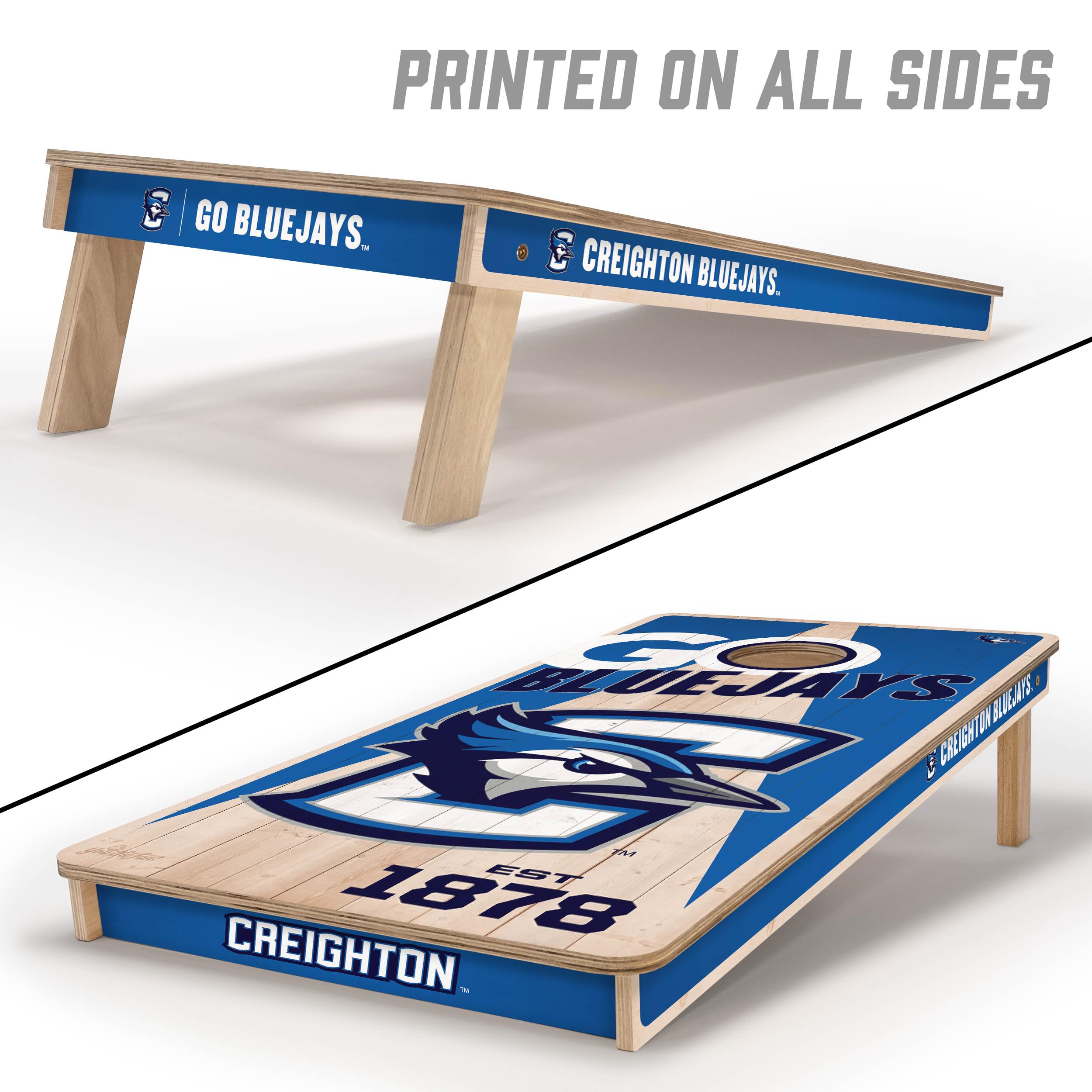 YouTheFan NCAA Creighton Bluejays 2’ x 4’ Professional Wood Cornhole Game with Logo Bags - Sports Collectibles, Sports Memorabilia, Sports Fan Shop, Sports Gifts