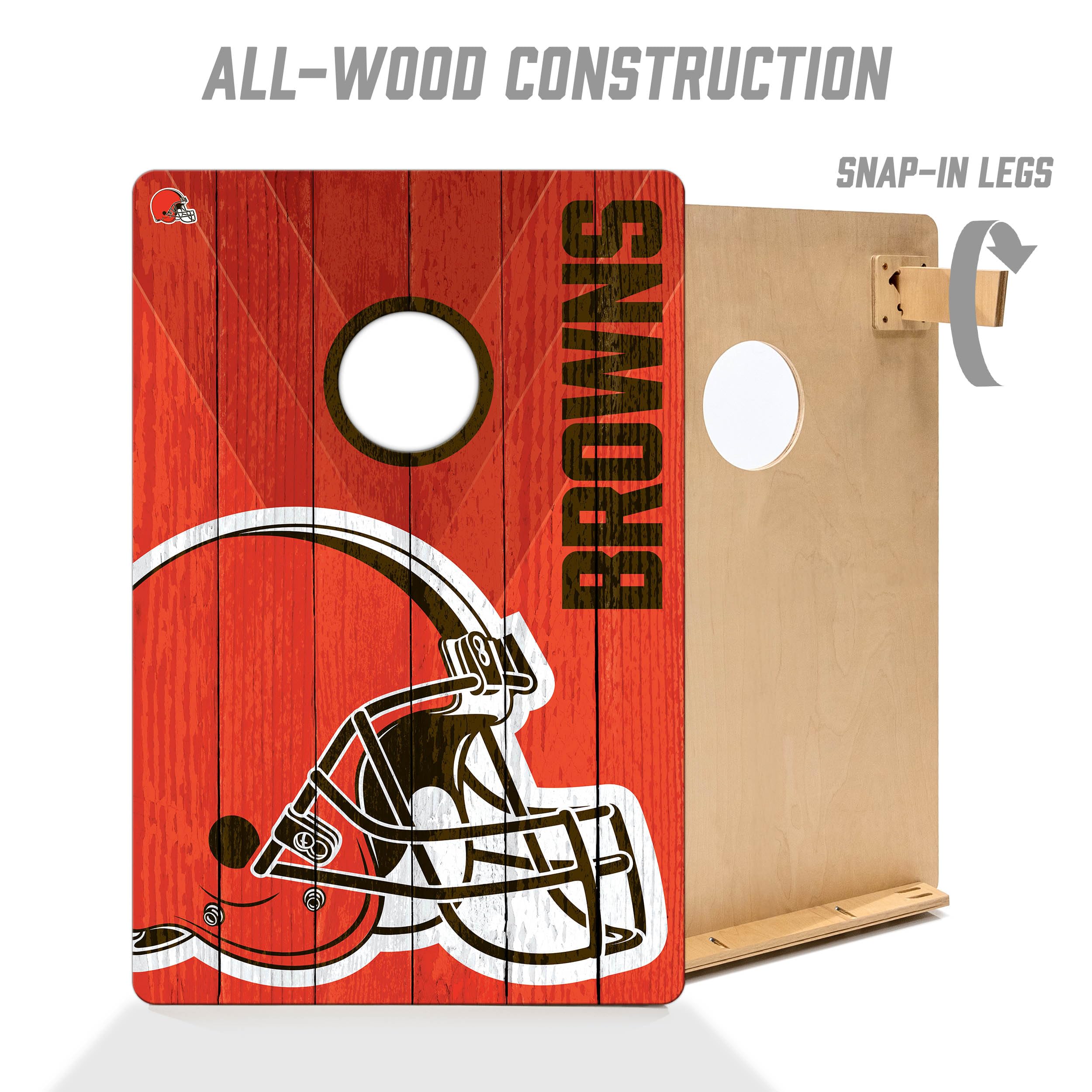 YouTheFan NFL Cleveland Browns 2’ x 3’ Wood Cornhole Game with Logo Bags - Sports Collectibles, Sports Memorabilia, Sports Fan Shop, Sports Gifts