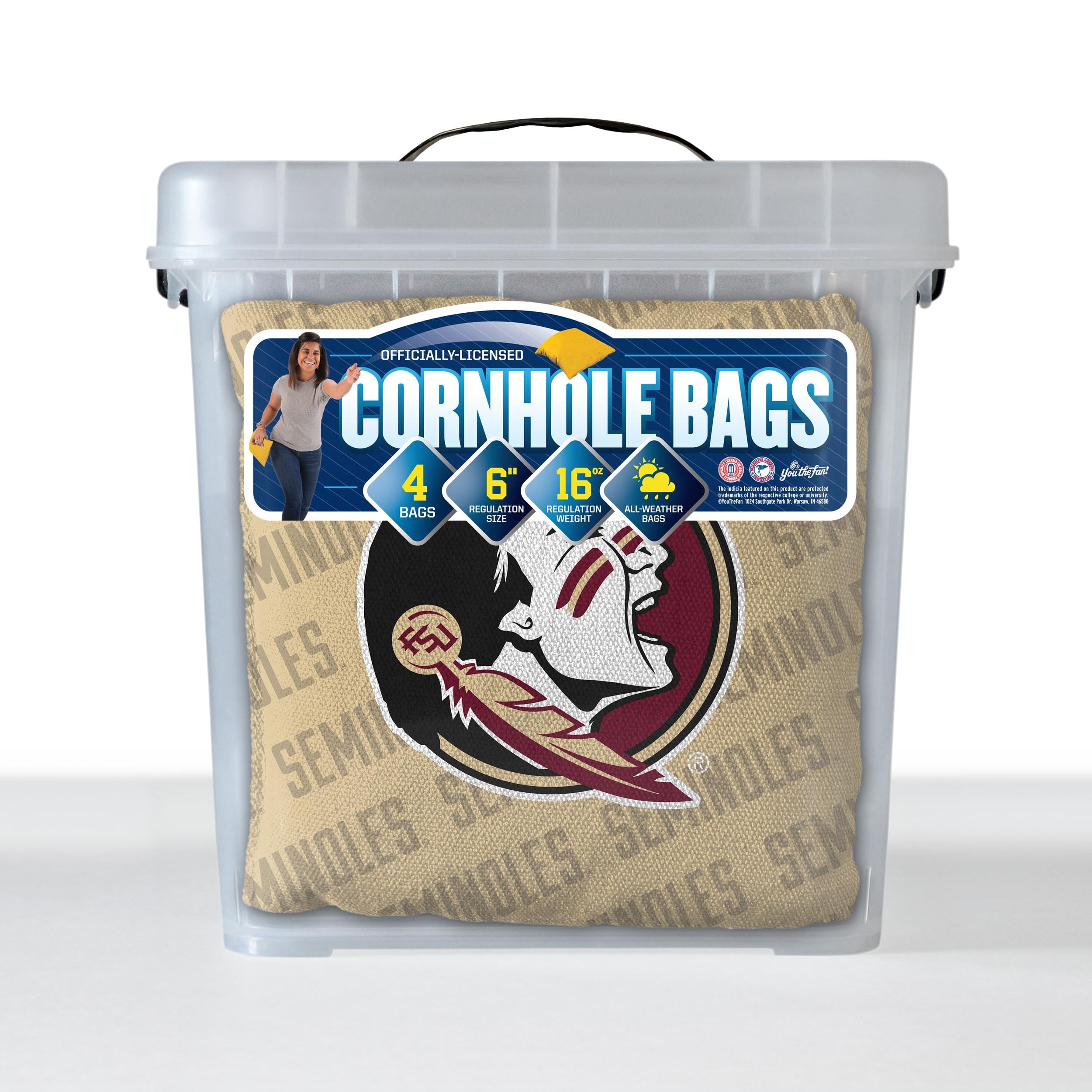 YouTheFan NCAA Florida State Seminoles Cornhole Bags - 4PK - Gold - Sports Collectibles, Sports Memorabilia, Sports Fan Shop, Sports Gifts