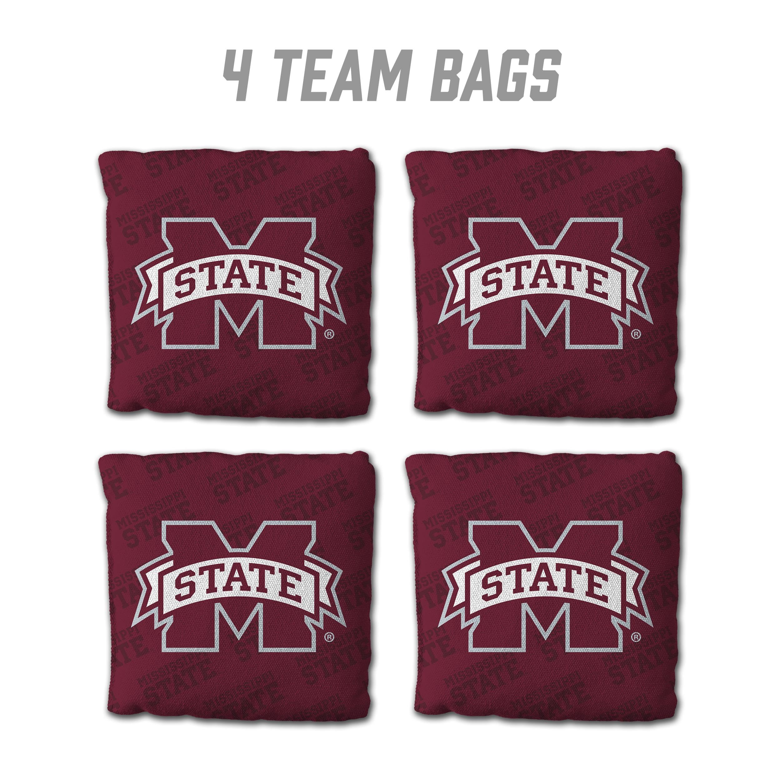 YouTheFan NCAA Mississippi State Bulldogs Cornhole Bags - 4PK - Maroon - Sports Collectibles, Sports Memorabilia, Sports Fan Shop, Sports Gifts