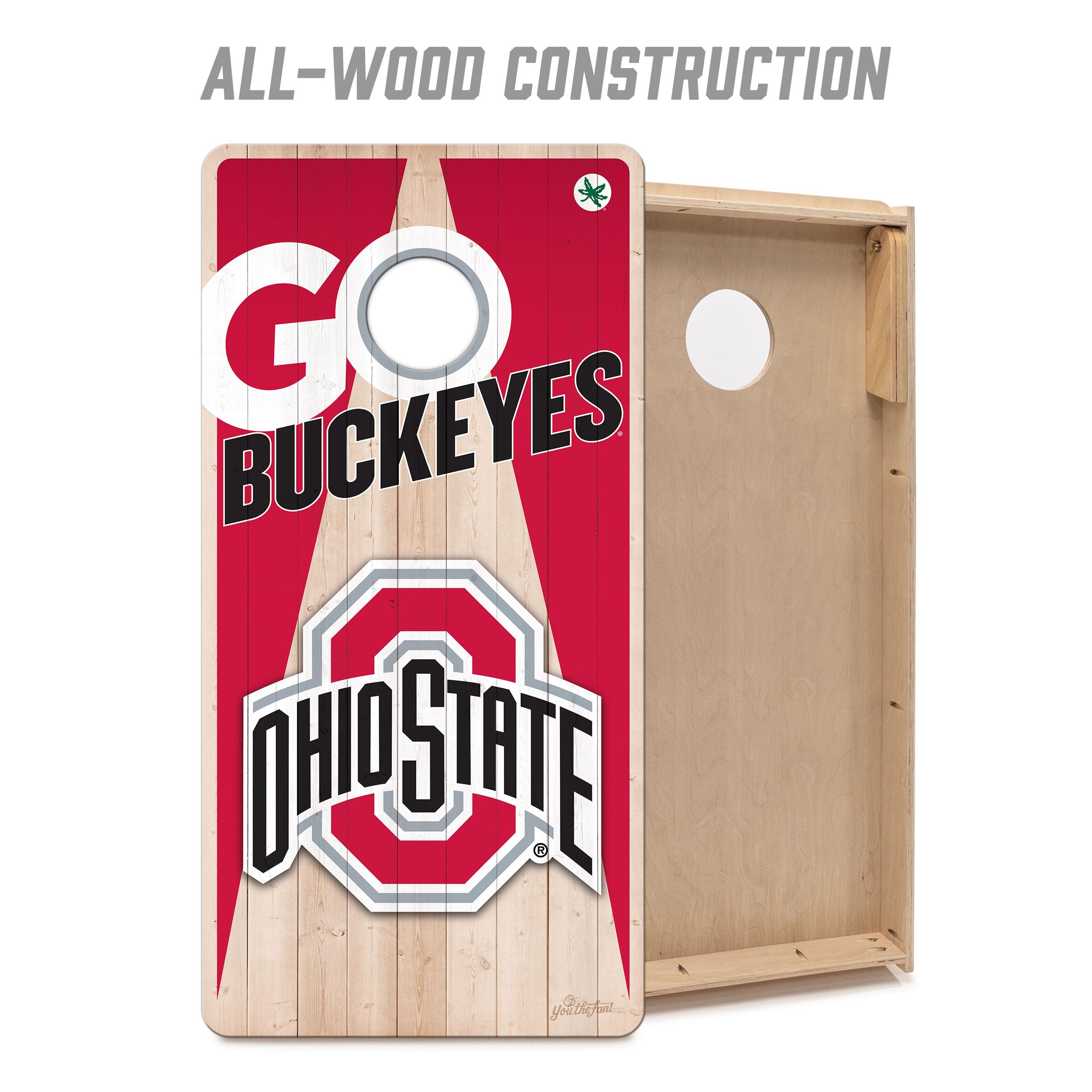 YouTheFan NCAA Ohio State Buckeyes 2’ x 4’ Professional Wood Cornhole Game with Logo Bags - Sports Collectibles, Sports Memorabilia, Sports Fan Shop, Sports Gifts