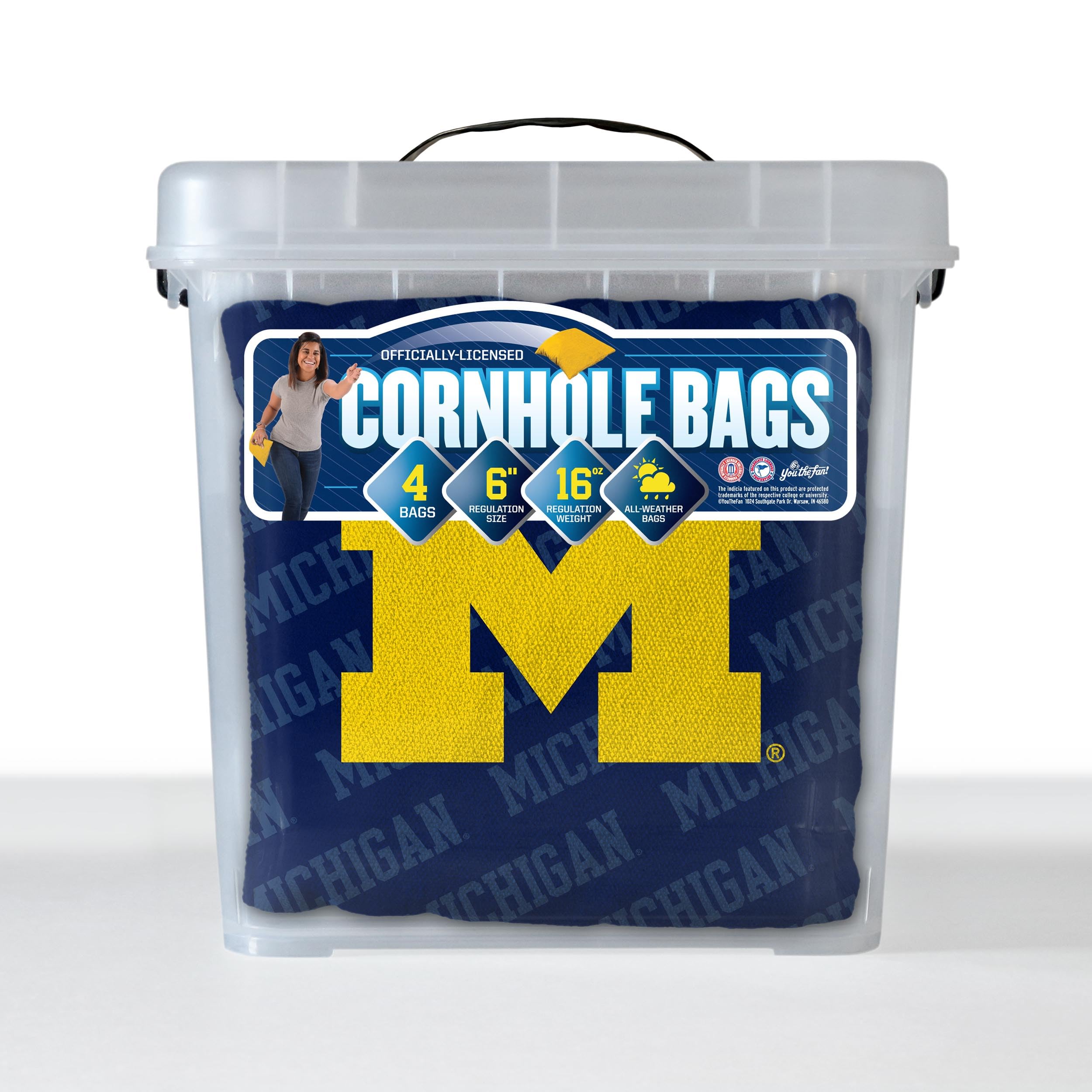 YouTheFan NCAA Michigan Wolverines Cornhole Bags - 4PK - Blue - Sports Collectibles, Sports Memorabilia, Sports Fan Shop, Sports Gifts