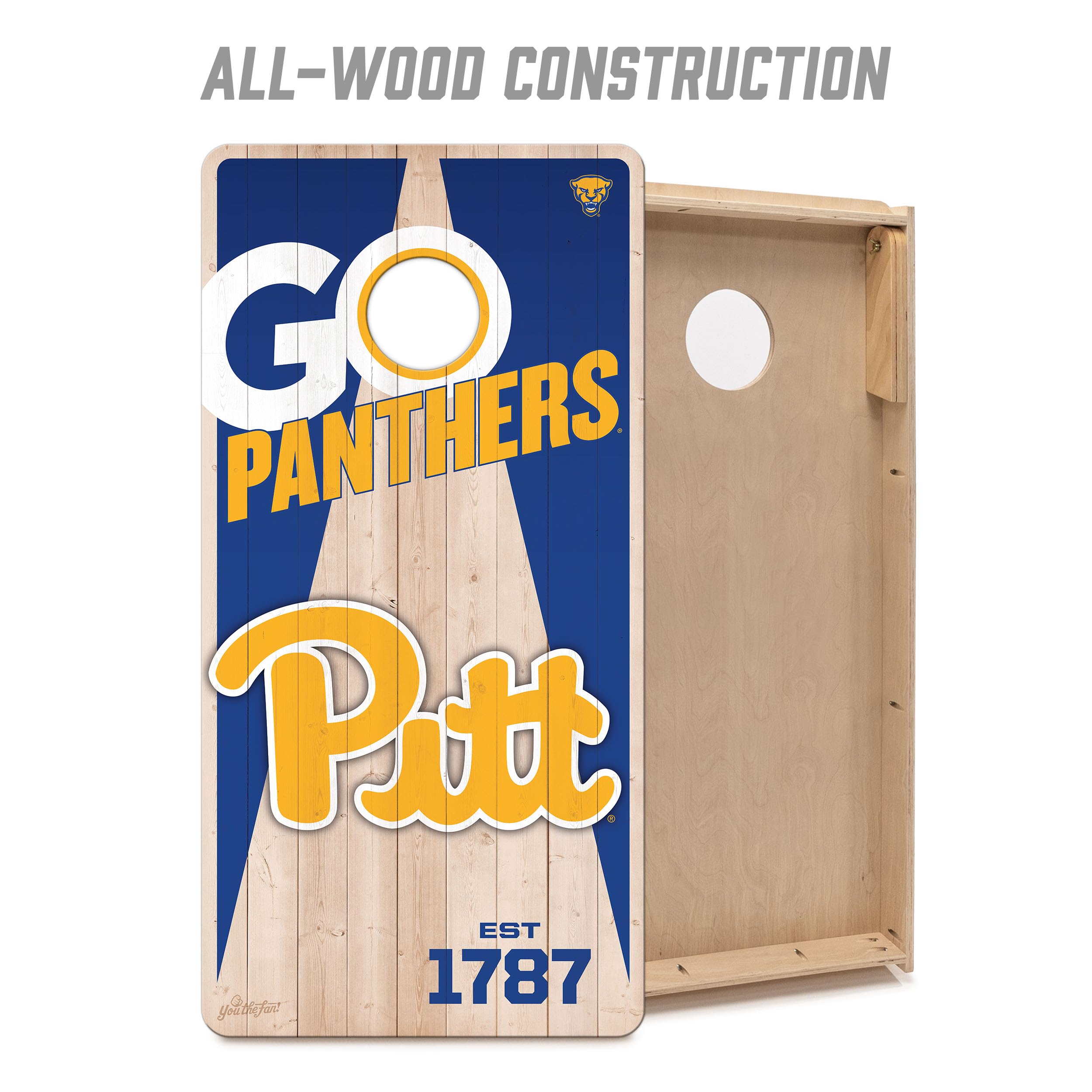 YouTheFan NCAA Pittsburgh Panthers 2’ x 4’ Professional Wood Cornhole Game with Logo Bags - Sports Collectibles, Sports Memorabilia, Sports Fan Shop, Sports Gifts