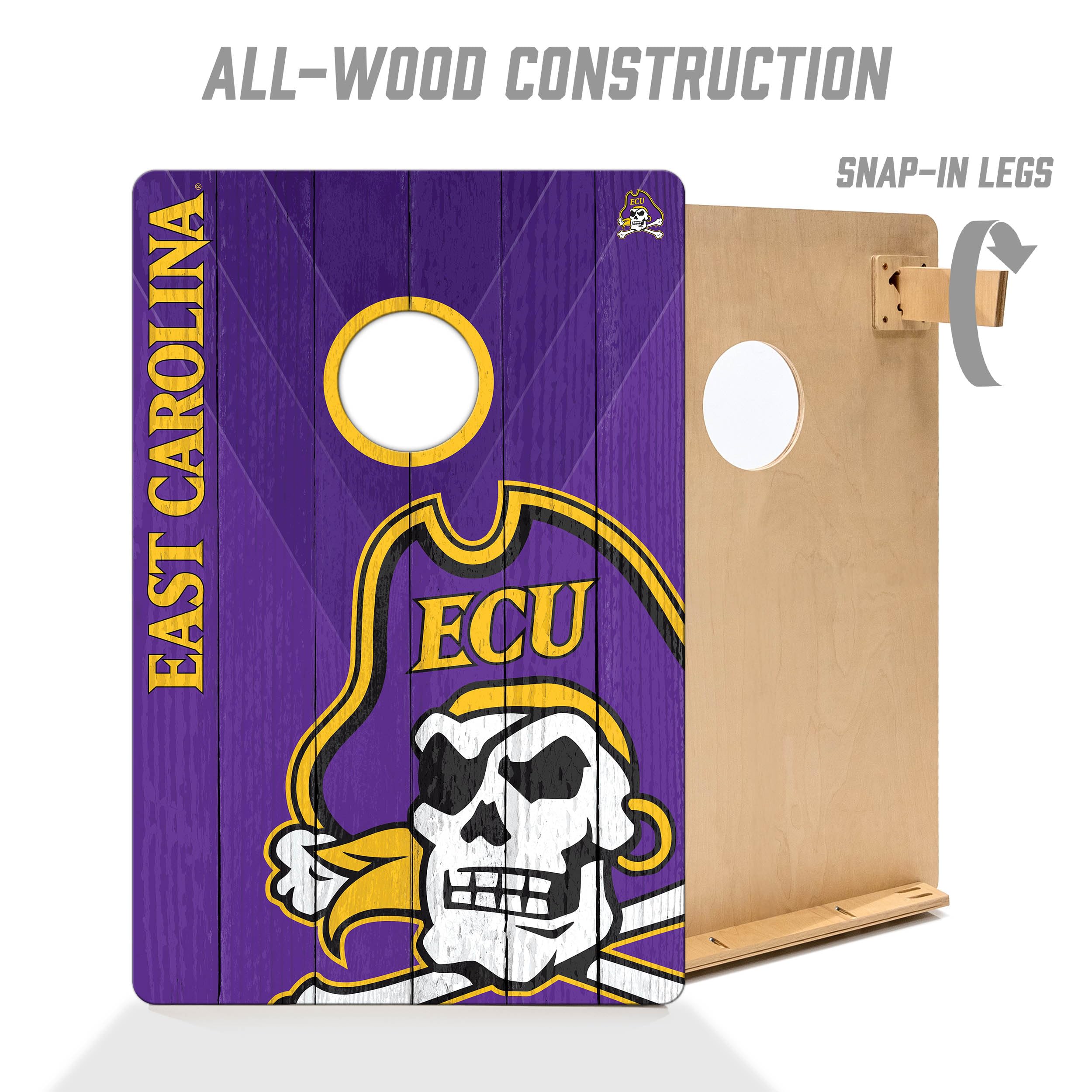 YouTheFan NCAA East Carolina Pirates 2’ x 3’ Wood Cornhole Game with Logo Bags - Sports Collectibles, Sports Memorabilia, Sports Fan Shop, Sports Gifts