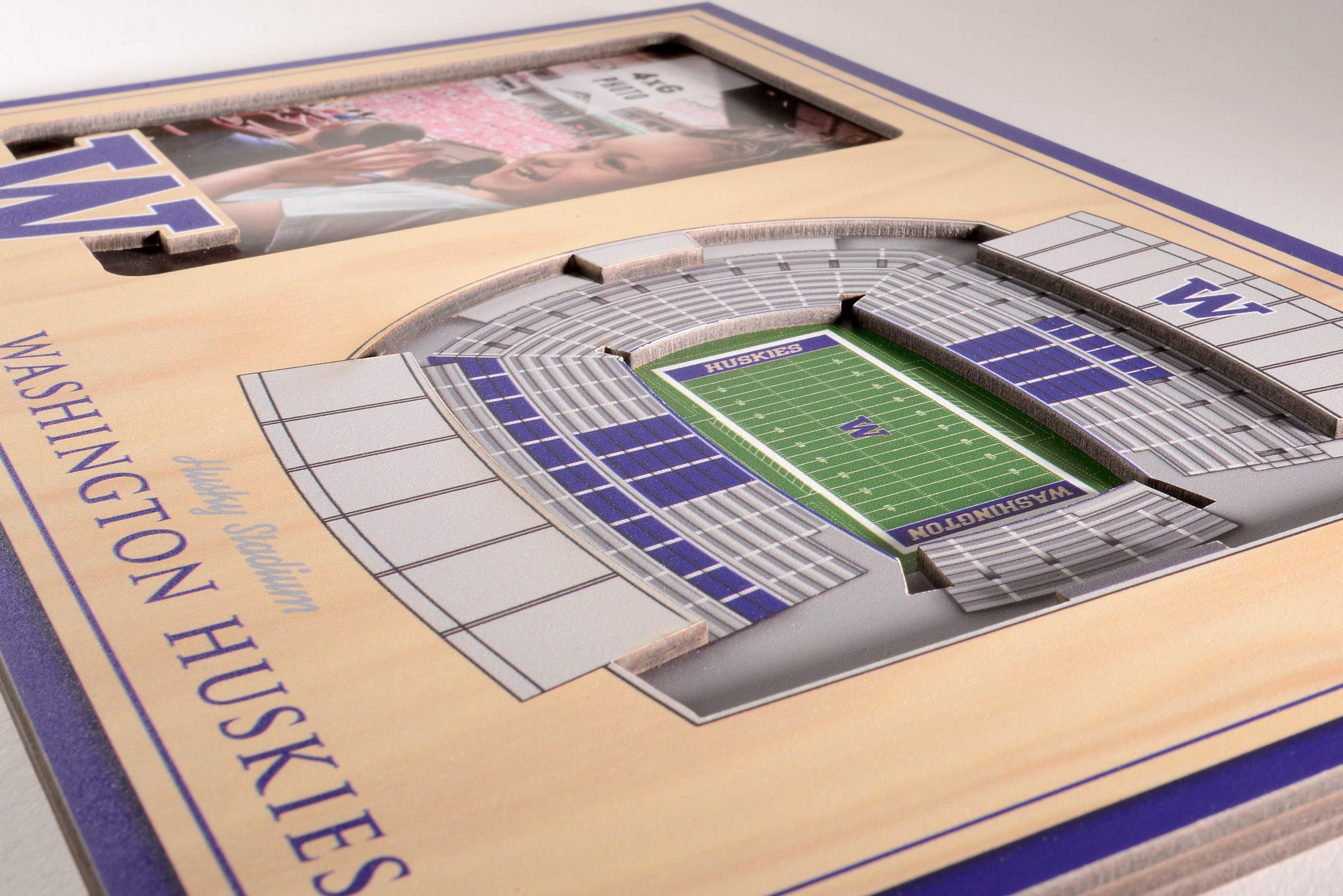 YouTheFan NCAA Washington Huskies 3D StadiumView Picture Frame - Husky Stadium, 12" x 8" - Sports Collectibles, Sports Memorabilia, Sports Fan Shop, Sports Gifts
