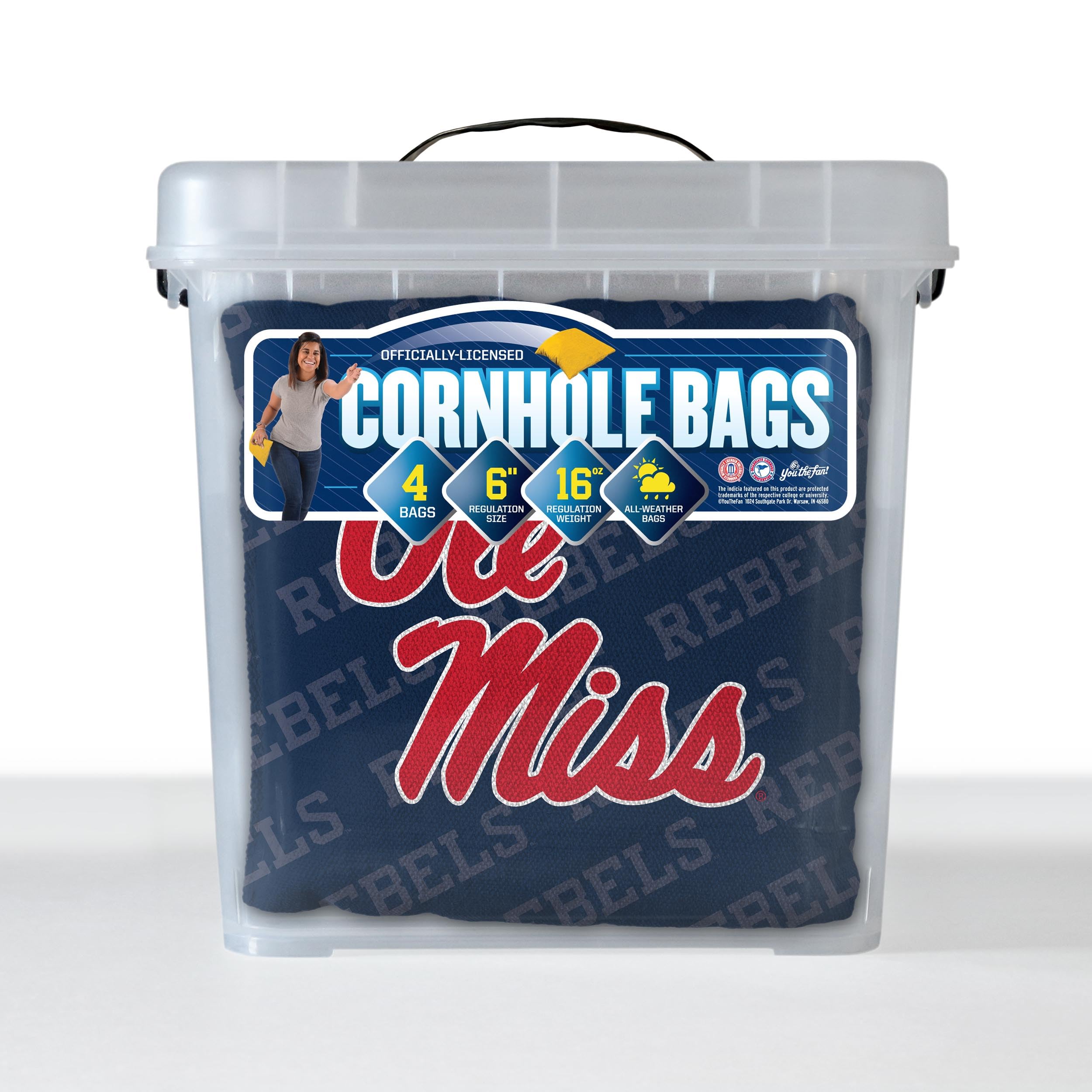 YouTheFan NCAA Mississippi Rebels Cornhole Bags - 4PK - Blue - Sports Collectibles, Sports Memorabilia, Sports Fan Shop, Sports Gifts