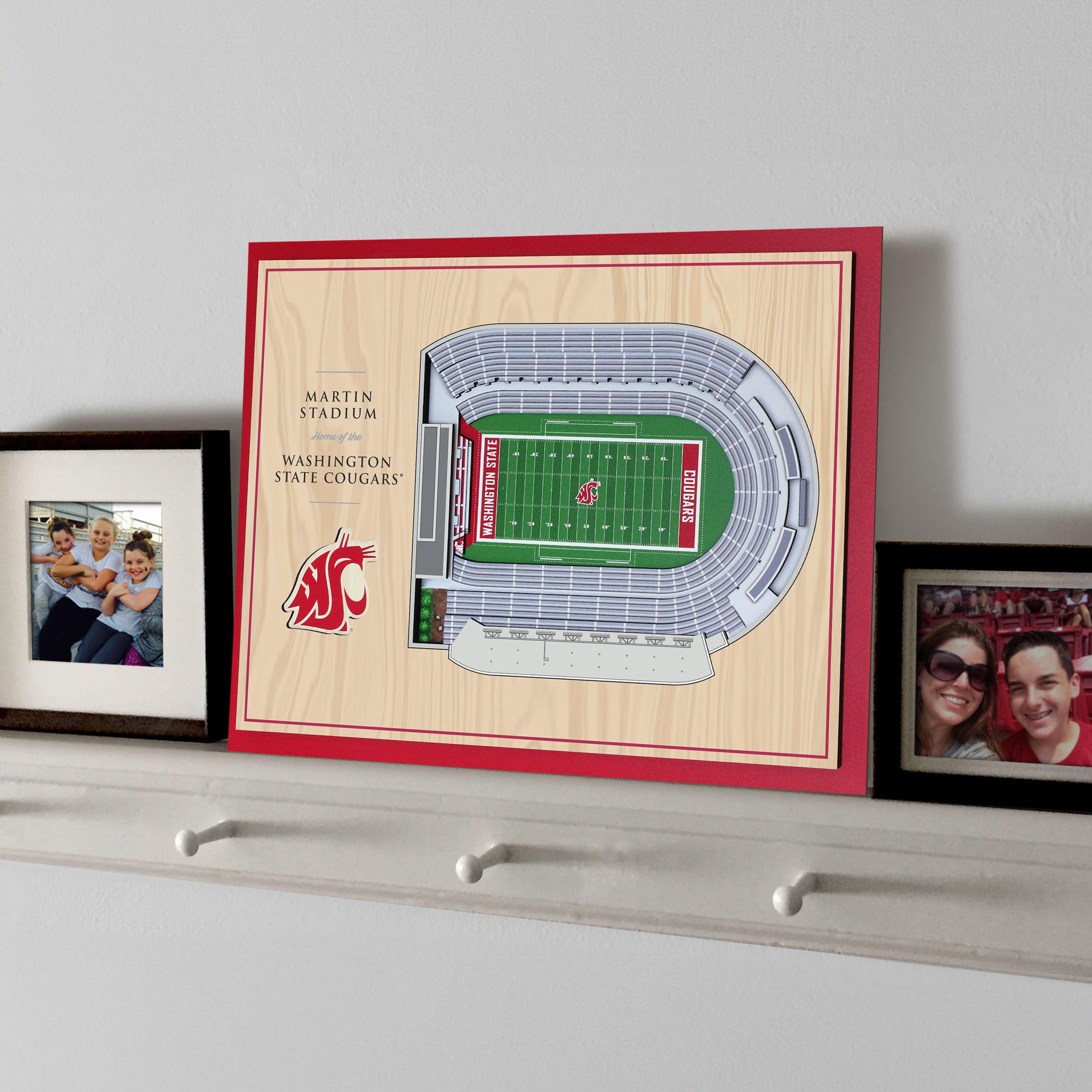 YouTheFan NCAA Washington State Cougars 5-Layer StadiumView 3D Wall Art - Martin Stadium - Sports Collectibles, Sports Memorabilia, Sports Fan Shop, Sports Gifts
