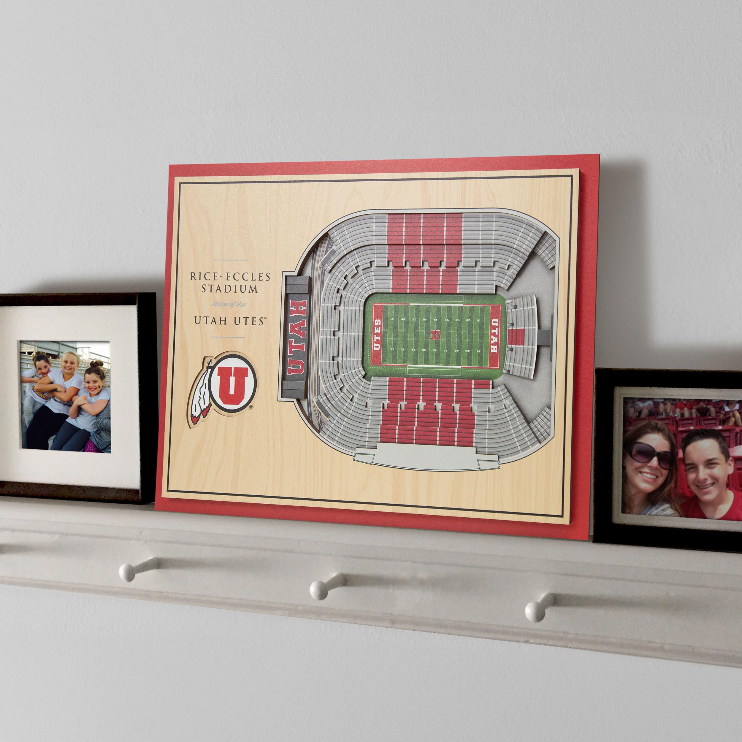 YouTheFan NCAA Utah Utes 5-Layer StadiumView 3D Wall Art - Rice-Eccles Stadium - Sports Collectibles, Sports Memorabilia, Sports Fan Shop, Sports Gifts