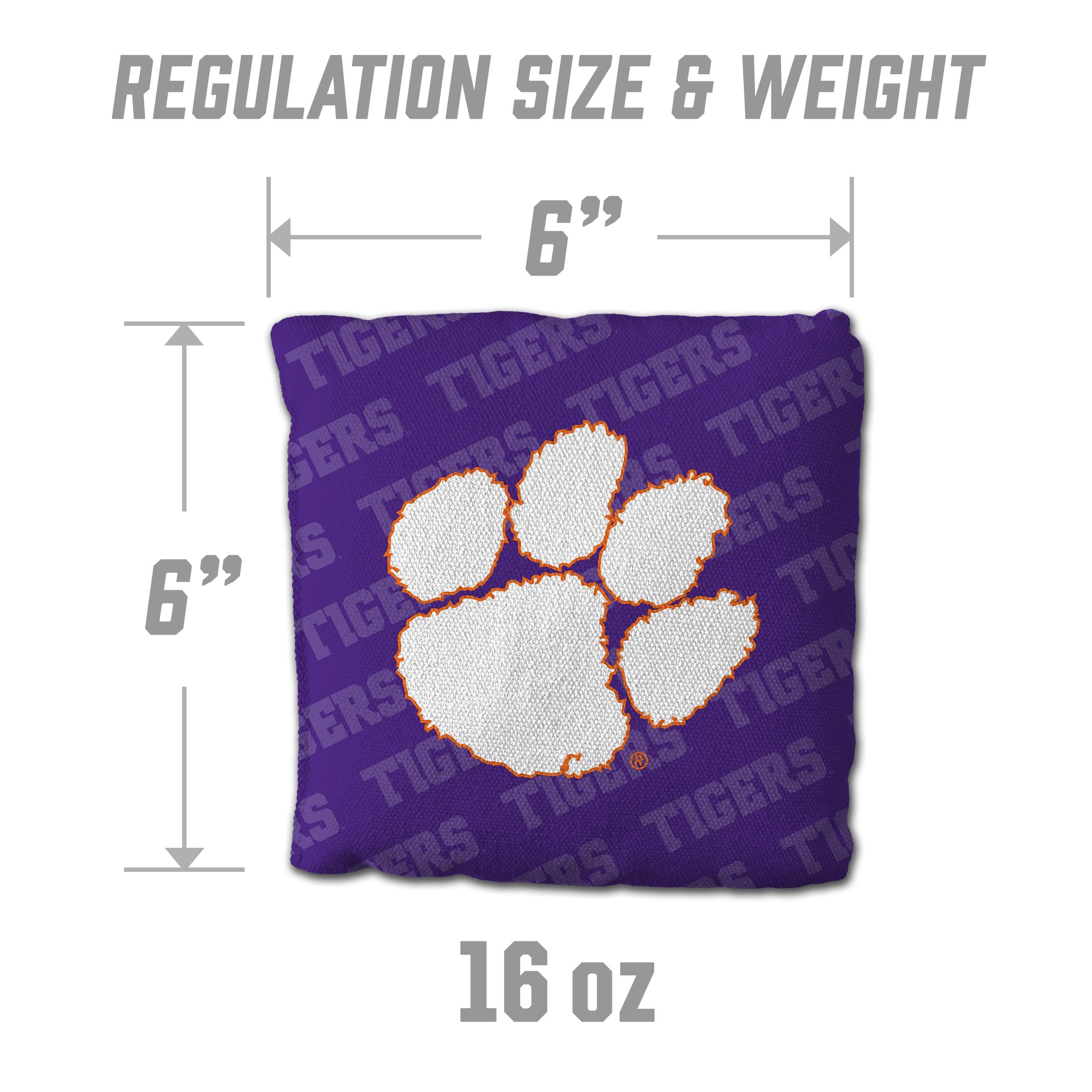 YouTheFan NCAA Clemson Tigers Cornhole Bags - 4PK - Purple - Sports Collectibles, Sports Memorabilia, Sports Fan Shop, Sports Gifts