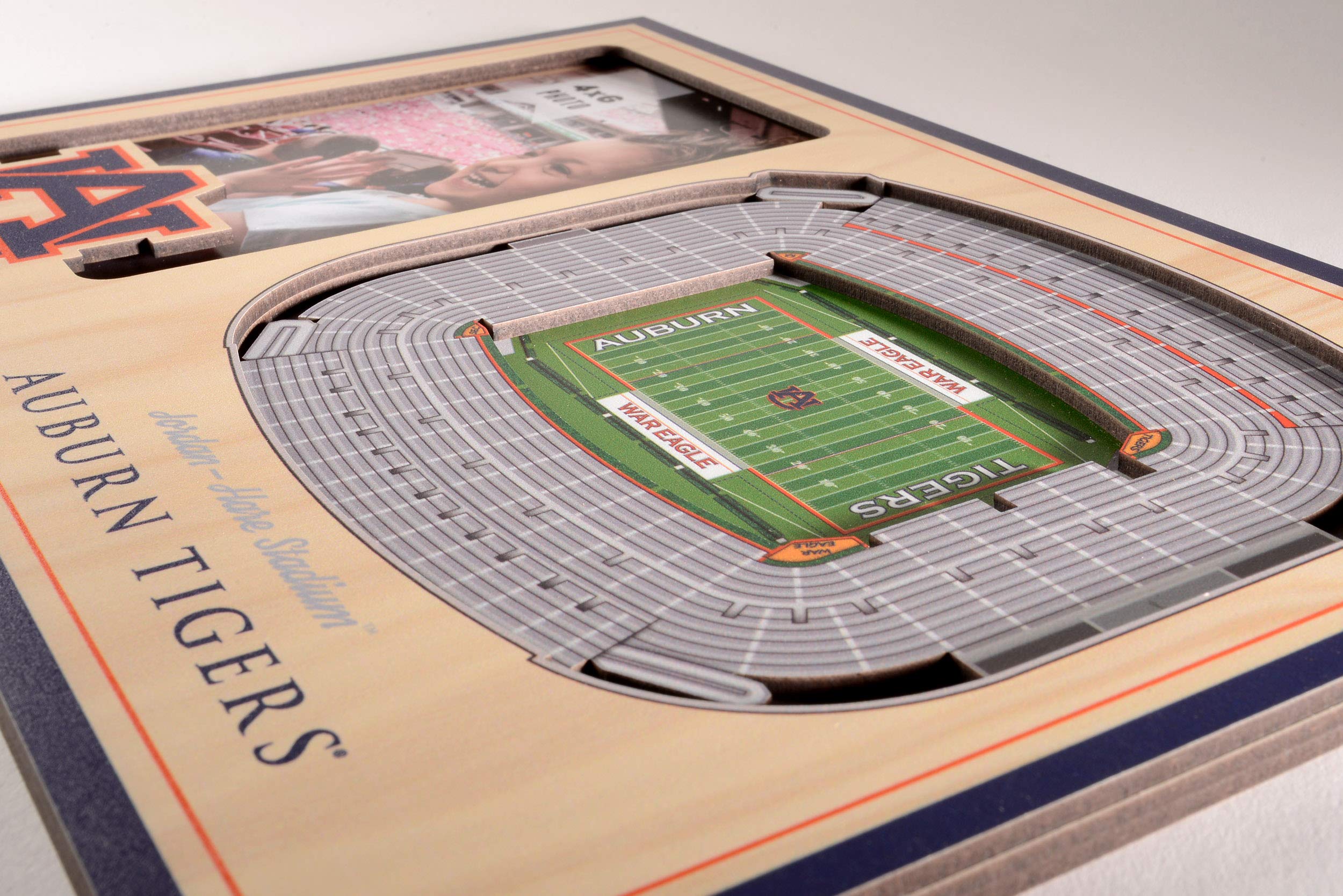 YouTheFan NCAA Auburn Tigers 3D StadiumView Picture Frame - Jordan-Hare Stadium, 12" x 8" - Sports Collectibles, Sports Memorabilia, Sports Fan Shop, Sports Gifts