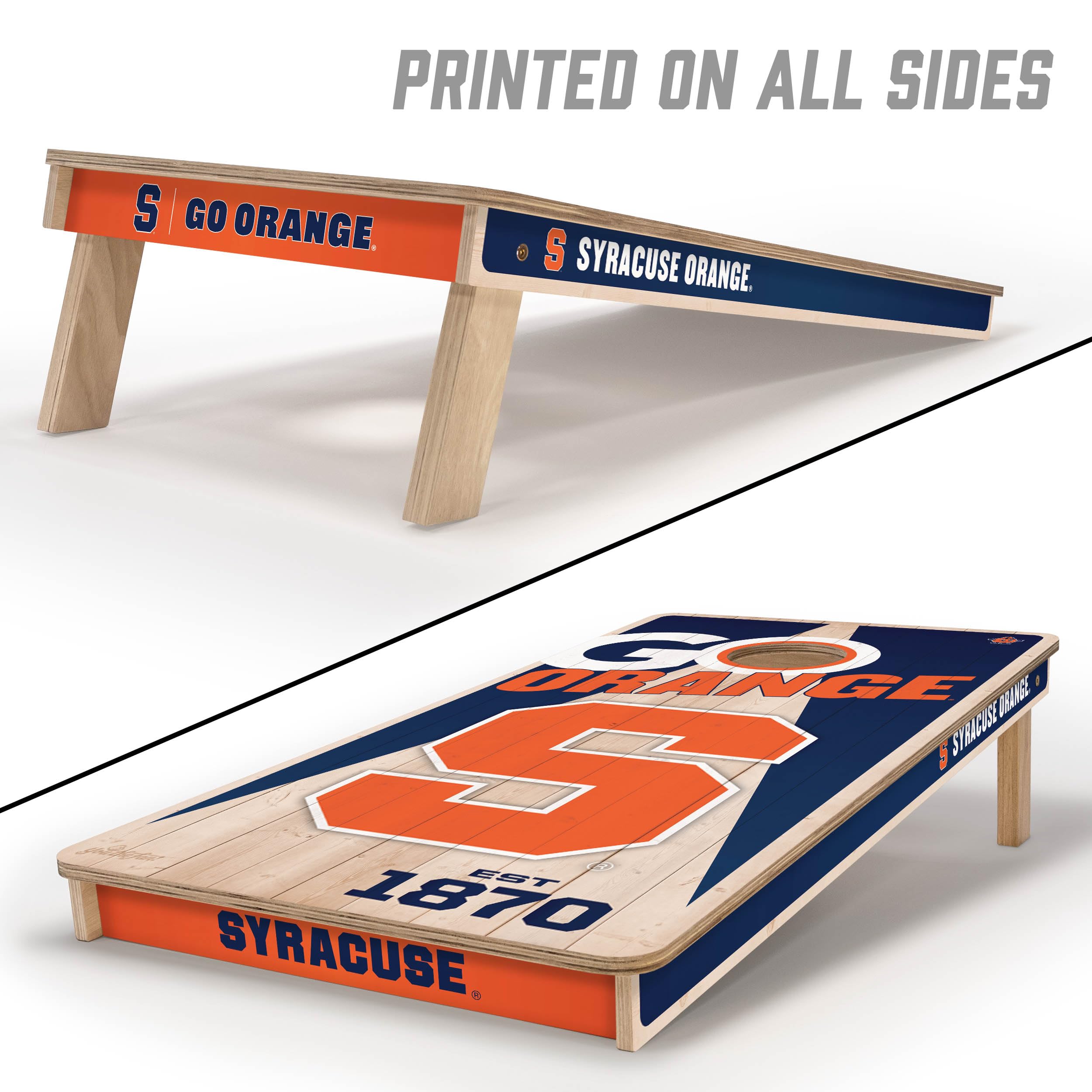 YouTheFan NCAA Syracuse Orange 2’ x 4’ Professional Wood Cornhole Game with Logo Bags - Sports Collectibles, Sports Memorabilia, Sports Fan Shop, Sports Gifts