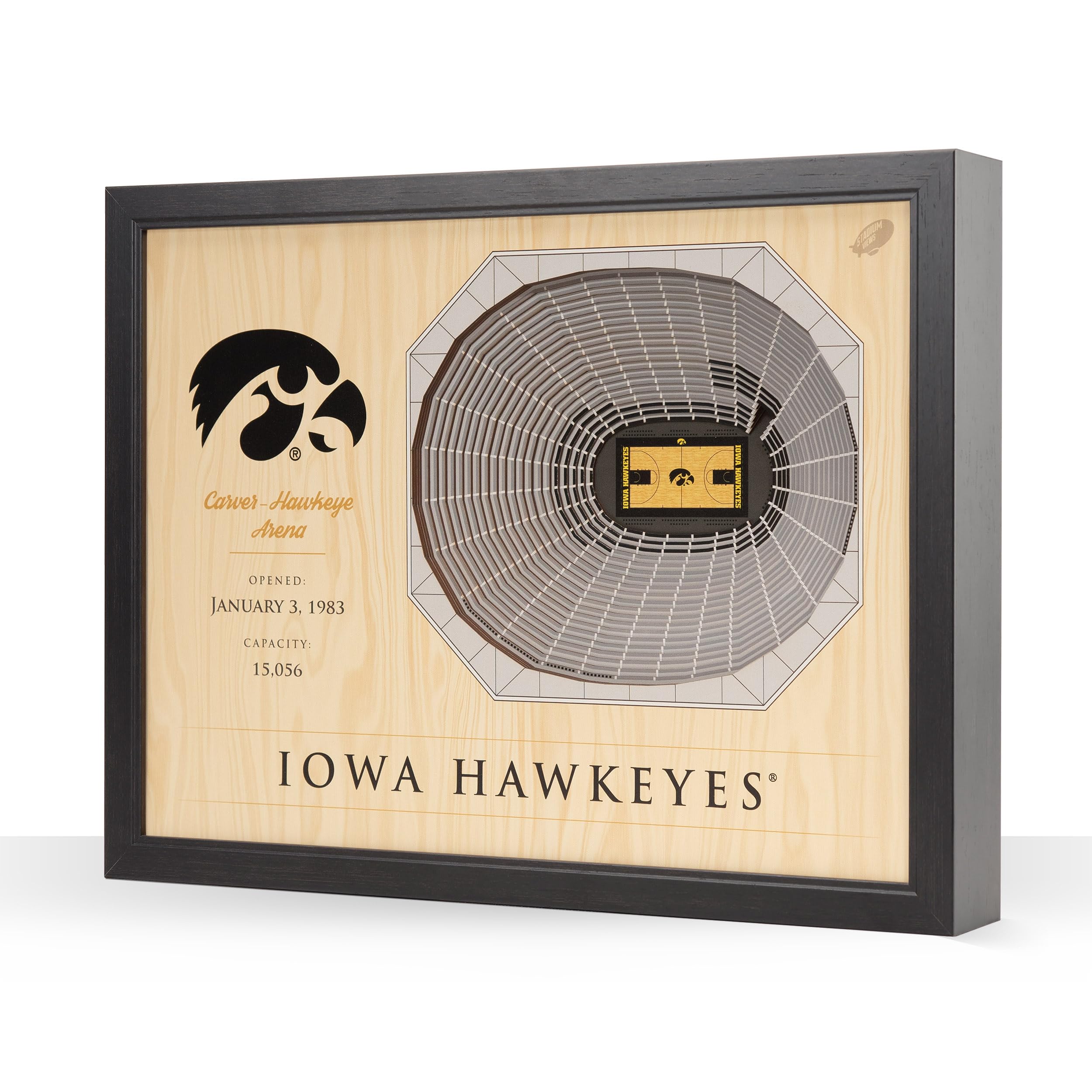 YouTheFan NCAA Iowa Hawkeyes 25-Layer StadiumViews 3D Wall Art - Carver-Hawkeye Arena - Sports Collectibles, Sports Memorabilia, Sports Fan Shop, Sports Gifts