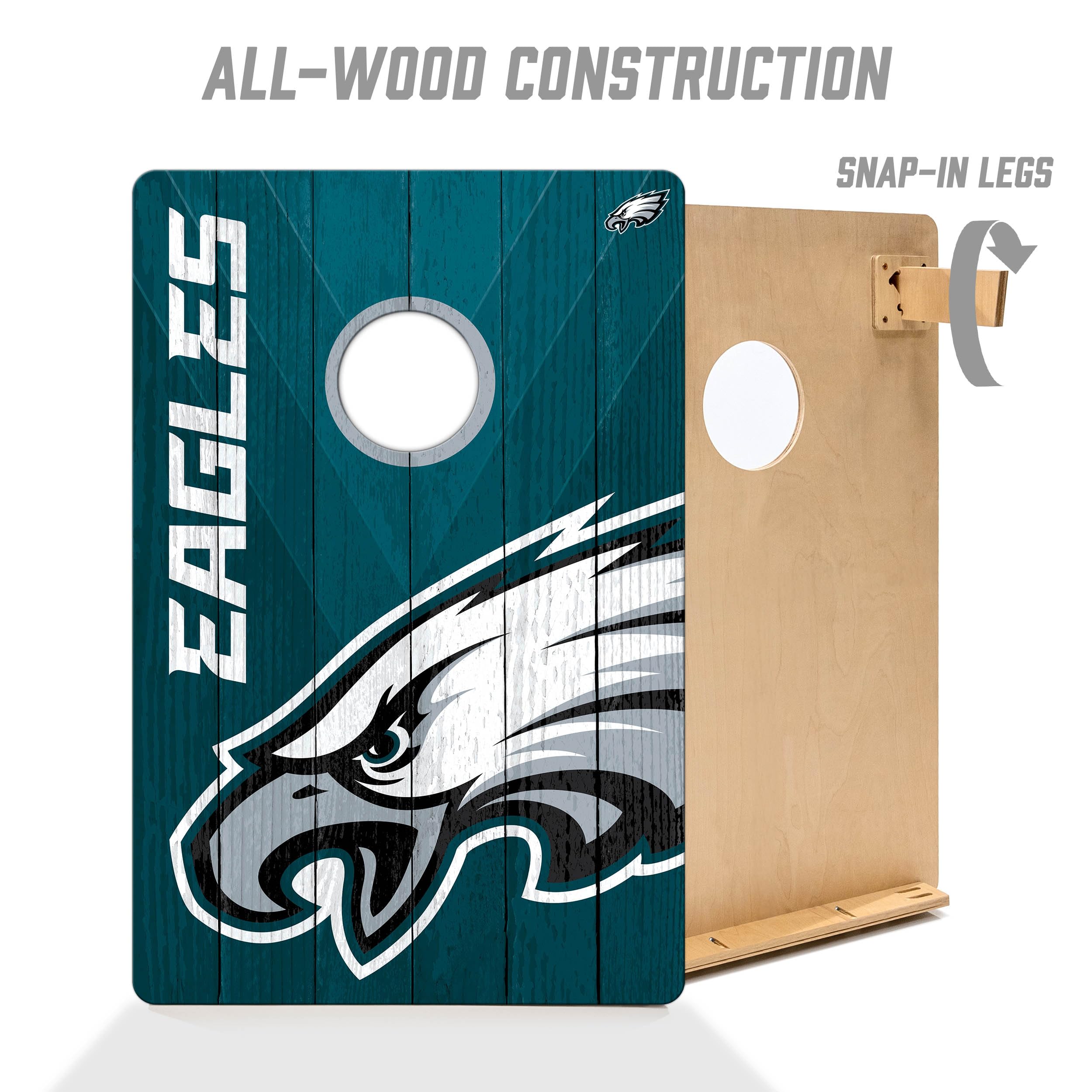 YouTheFan NFL Philadelphia Eagles 2’ x 3’ Wood Cornhole Game with Logo Bags - Sports Collectibles, Sports Memorabilia, Sports Fan Shop, Sports Gifts