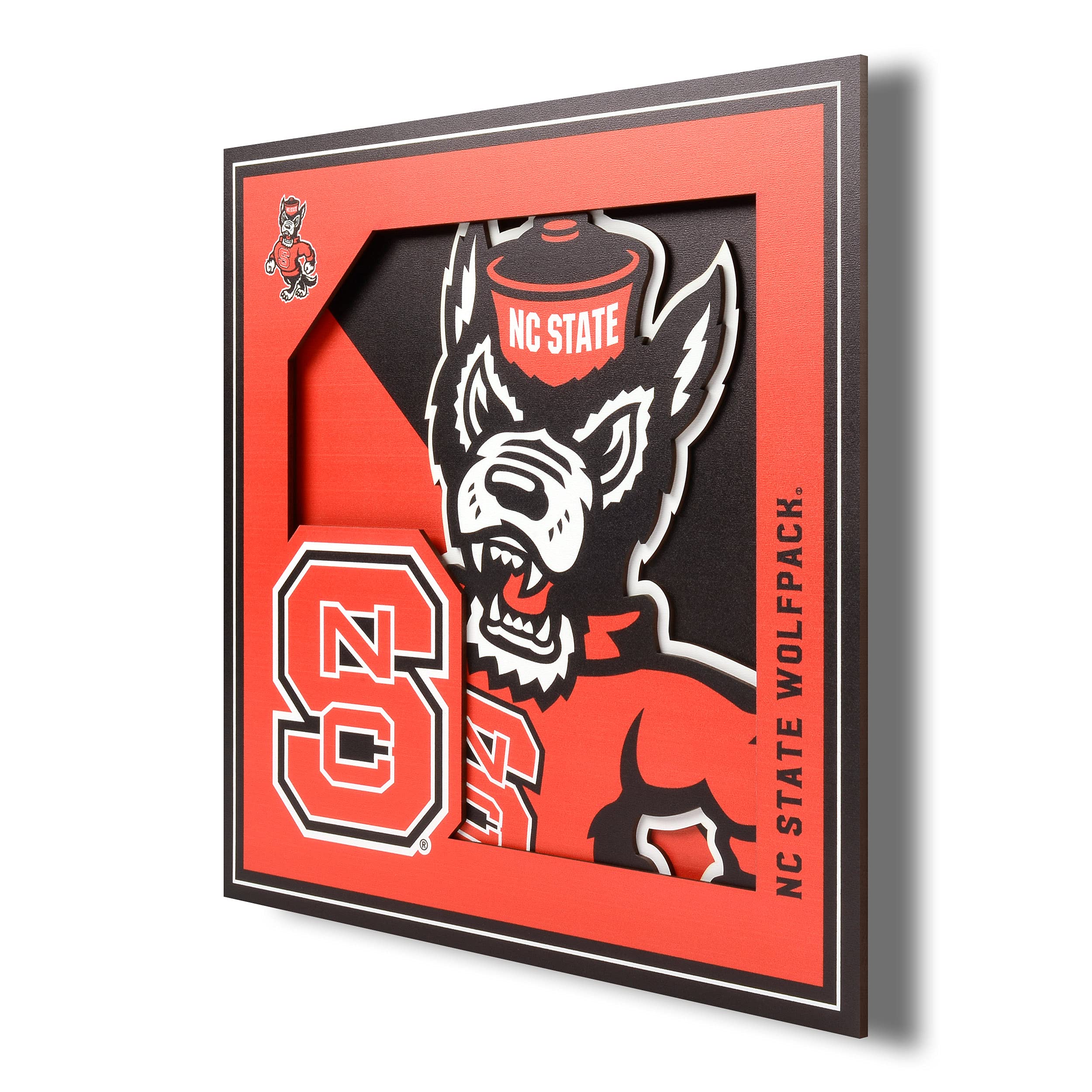 YouTheFan NCAA NC State Wolfpack 3D Logo Series Wall Art - 12x12 - Sports Collectibles, Sports Memorabilia, Sports Fan Shop, Sports Gifts