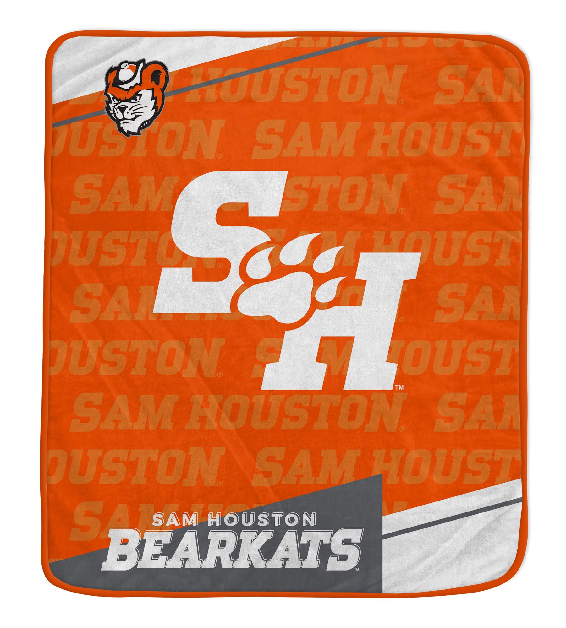 Pegasus Sports NCAA Sam Houston State Bearkats Diagonal Ghost Ultra Soft Blanket - Sports Gifts, Sports Memorabilia, Sports Collectibles, Fan Shop