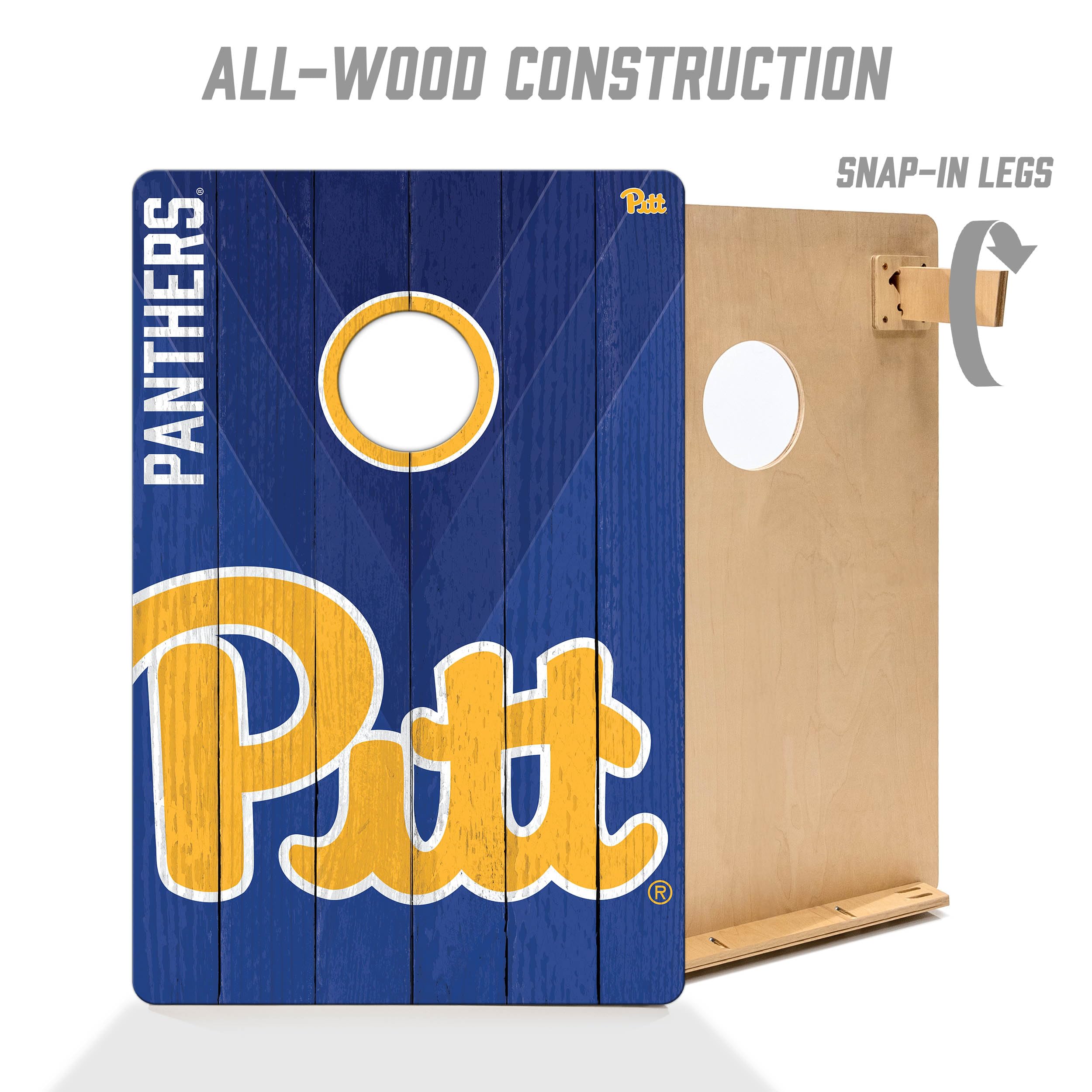 YouTheFan NCAA Pittsburgh Panthers 2’ x 3’ Wood Cornhole Game with Logo Bags - Sports Collectibles, Sports Memorabilia, Sports Fan Shop, Sports Gifts