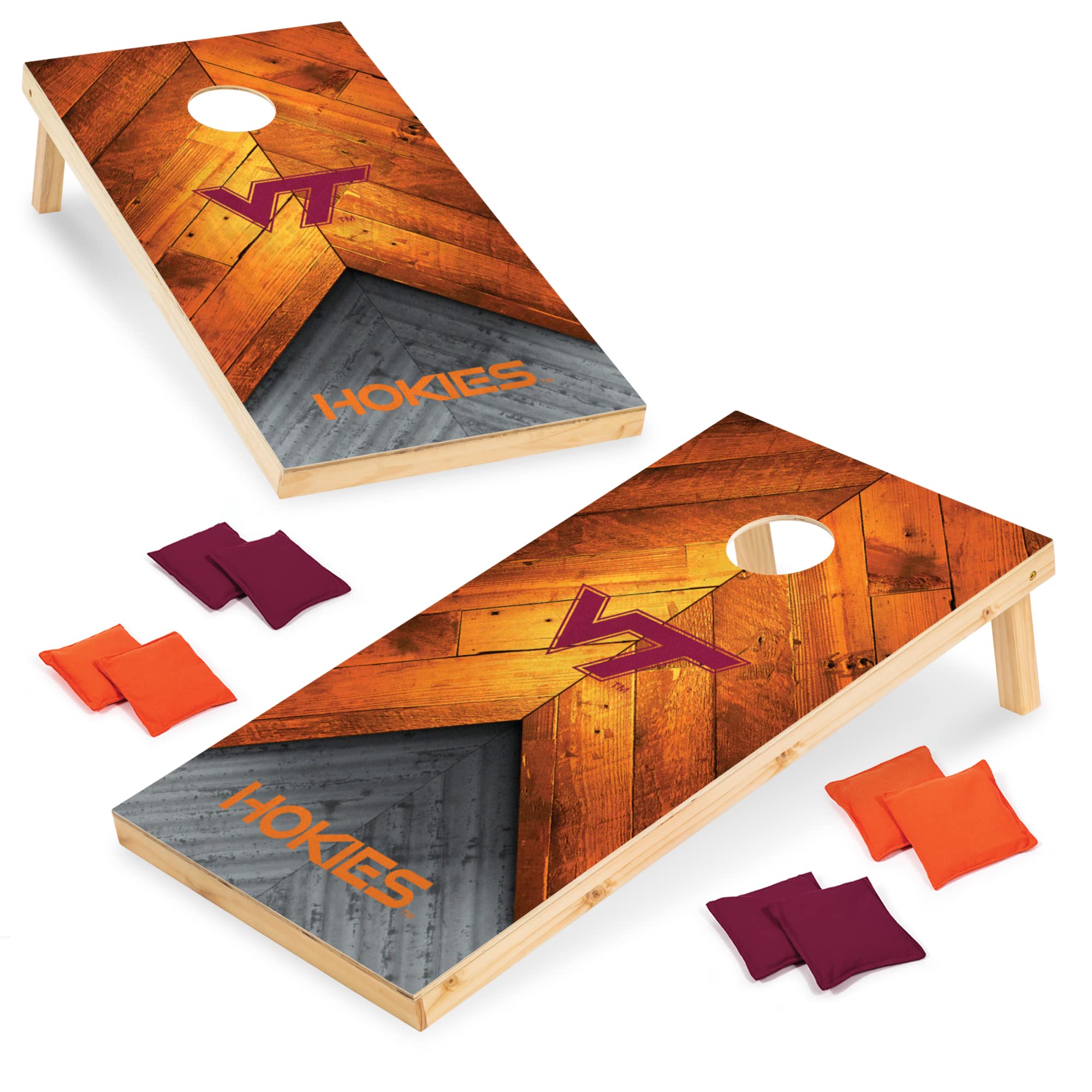 Wild Sports Tech Hokies 2' x 4' Regulation Size College Set with Direct Print HD Team Graphics Great Gift for Any NCAA Fan! Bean Bag Toss Family Outdoor Game - Sports Collectibles, Sports Memorabilia, Sports Fan Shop, Sports Gifts