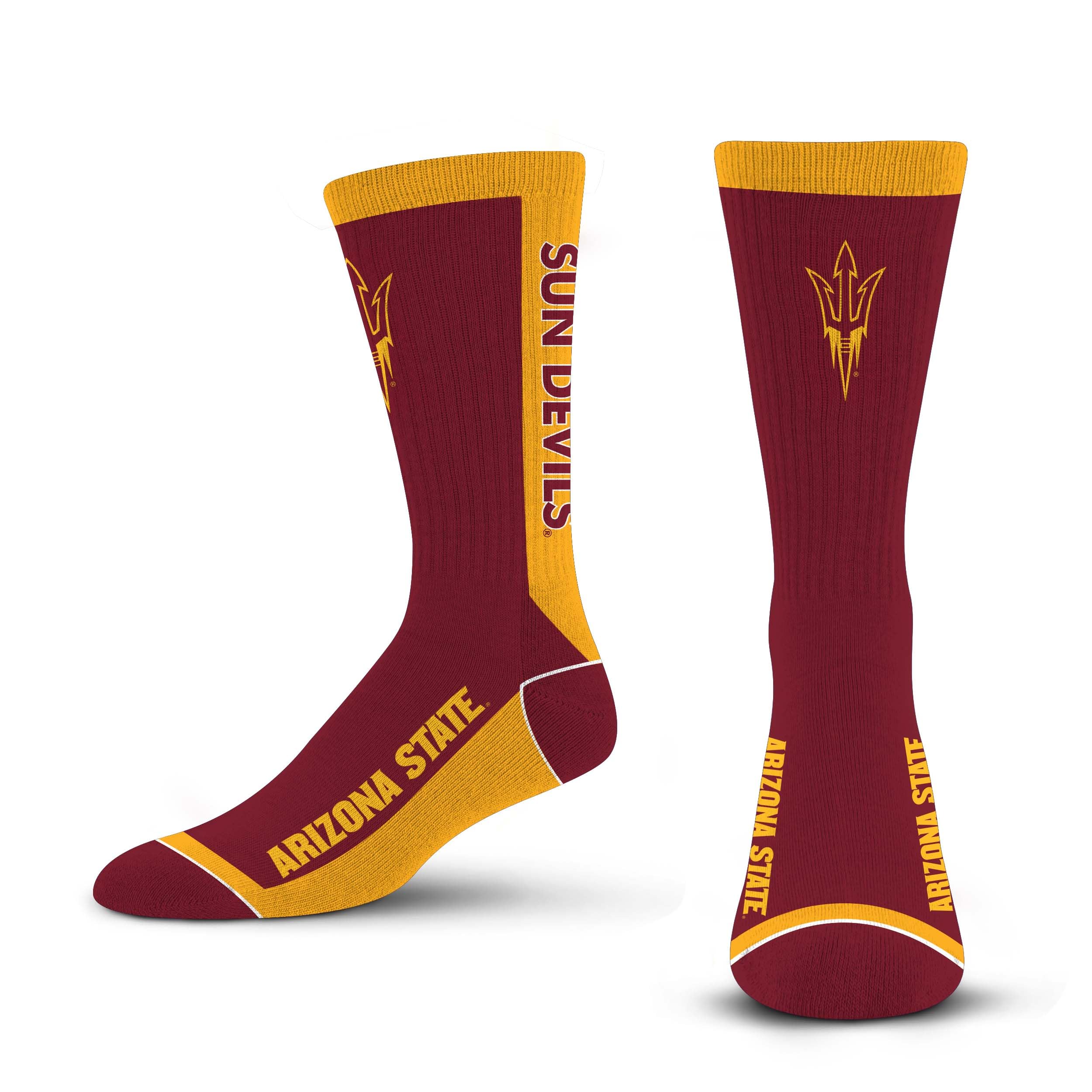 For Bare Feet NCAA ARIZONA STATE SUN DEVILS MVP Crew Sock Team Color Large - Sports Gifts, Sports Memorabilia, Sports Collectibles, Fan Shop
