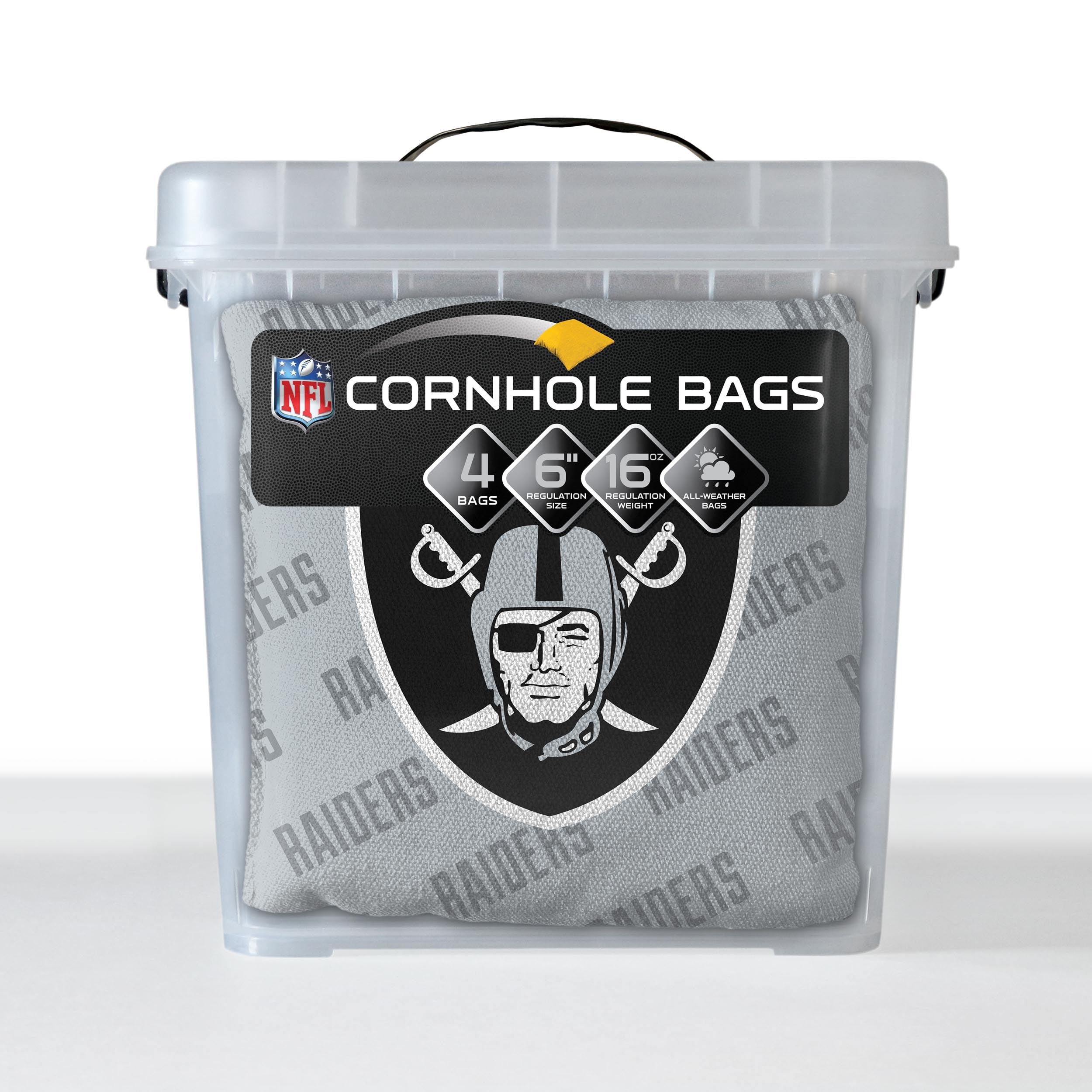 YouTheFan NFL Las Vegas Raiders Cornhole Bags - 4PK - Grey - Sports Collectibles, Sports Memorabilia, Sports Fan Shop, Sports Gifts