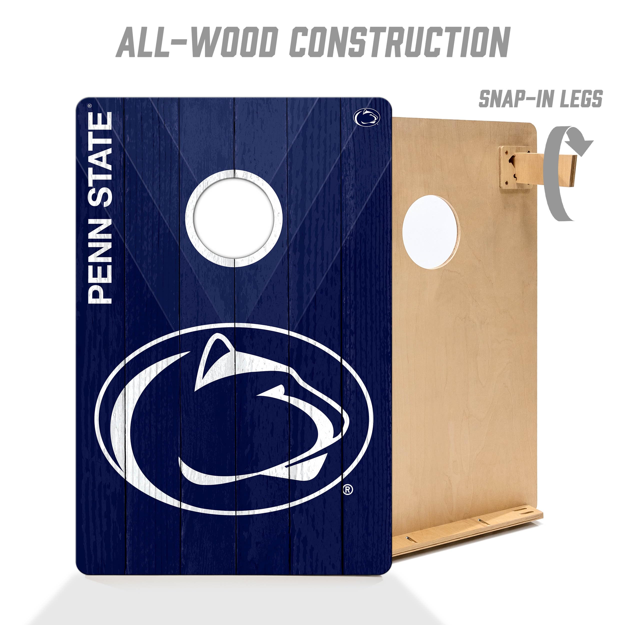 YouTheFan NCAA Penn State Nittany Lions 2’ x 3’ Wood Cornhole Game with Logo Bags - Sports Collectibles, Sports Memorabilia, Sports Fan Shop, Sports Gifts