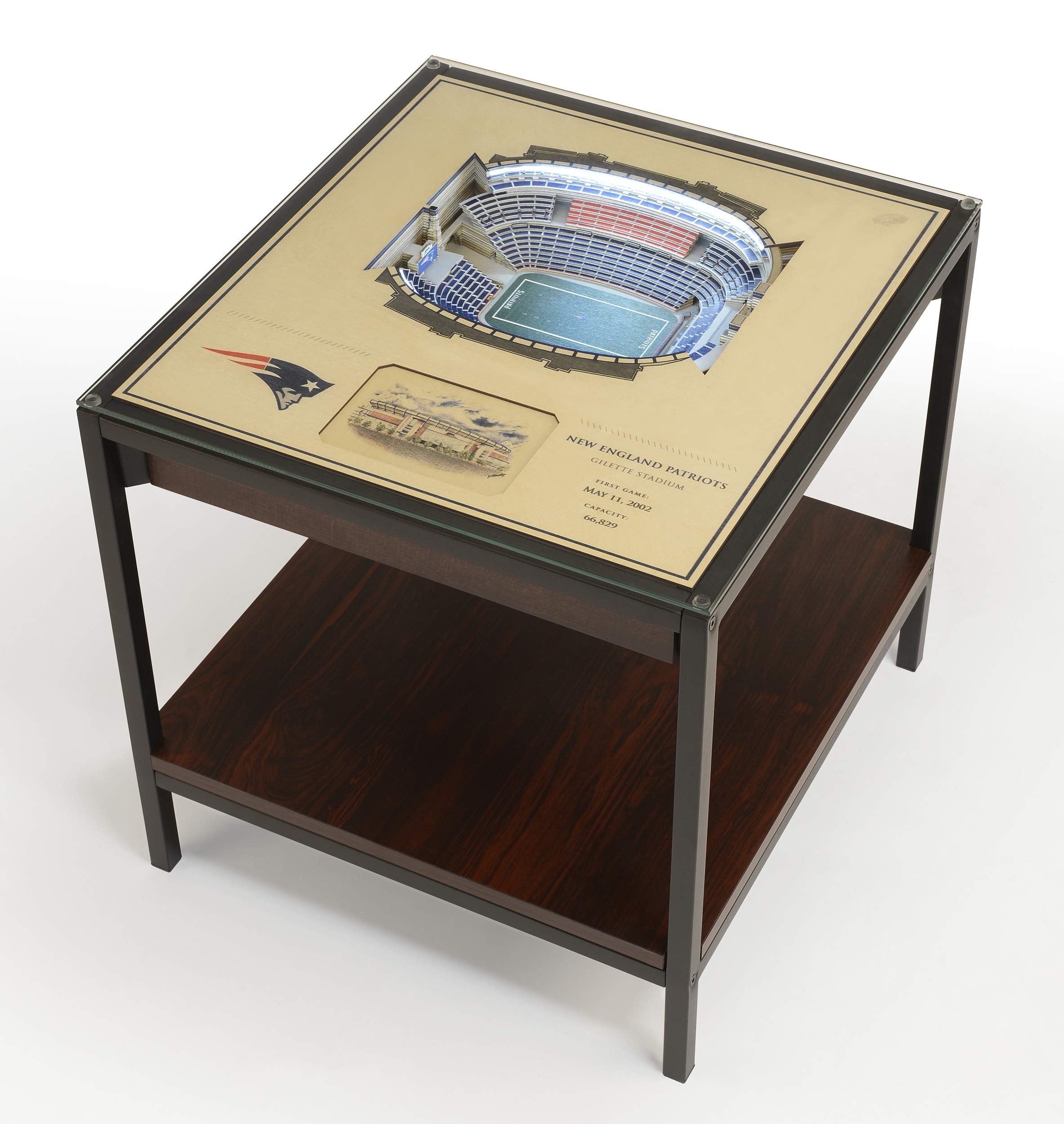 YouTheFan NFL New England Patriots 25-Layer StadiumView Lighted End Table - Sports Collectibles, Sports Memorabilia, Sports Fan Shop, Sports Gifts