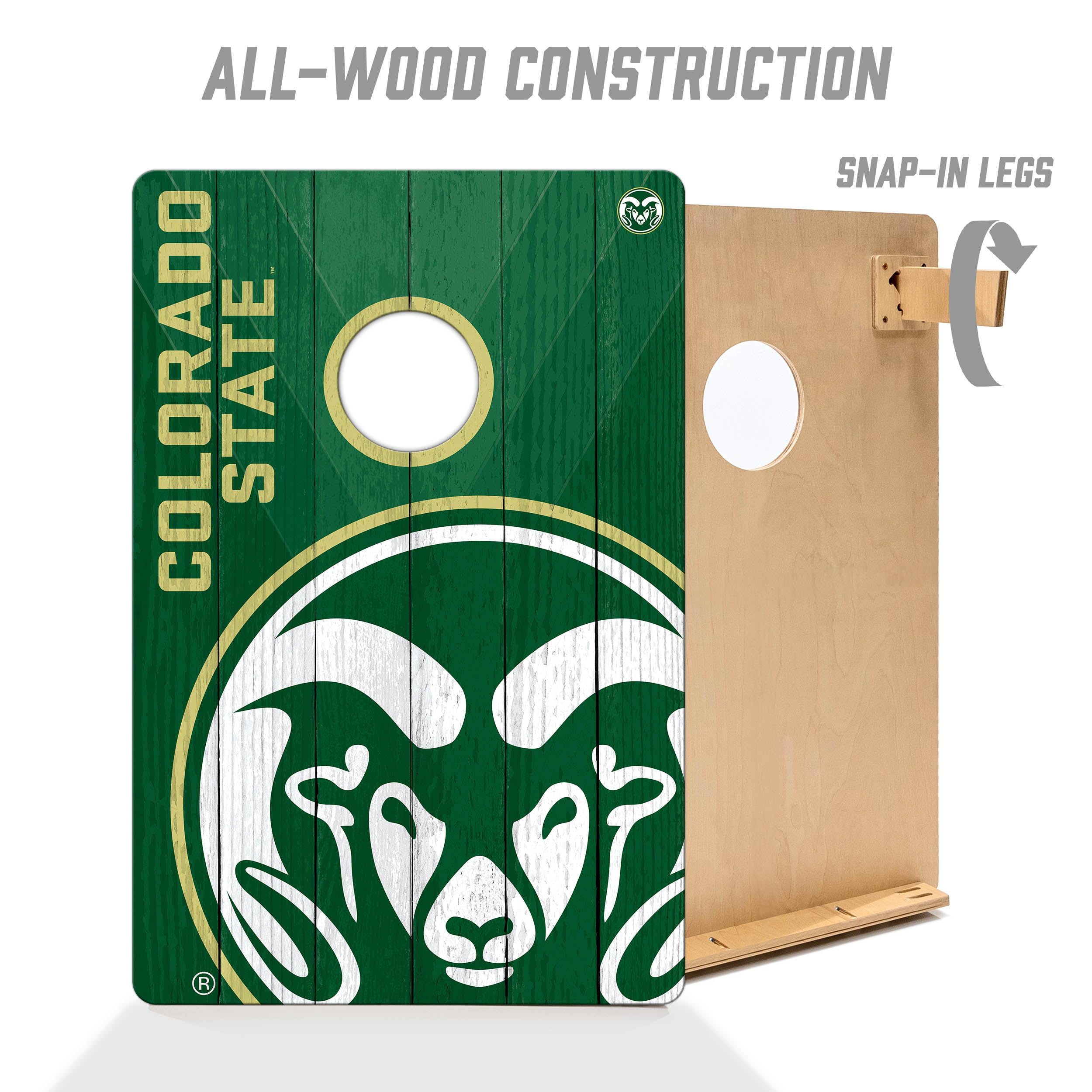 YouTheFan NCAA Colorado State Rams 2’ x 3’ Wood Cornhole Game with Logo Bags - Sports Collectibles, Sports Memorabilia, Sports Fan Shop, Sports Gifts