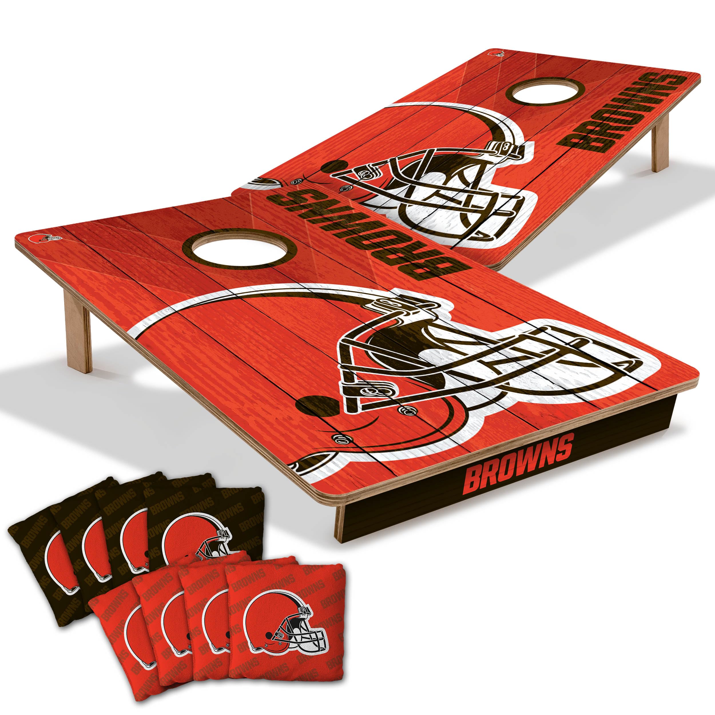 YouTheFan NFL Cleveland Browns 2’ x 3’ Wood Cornhole Game with Logo Bags - Sports Collectibles, Sports Memorabilia, Sports Fan Shop, Sports Gifts