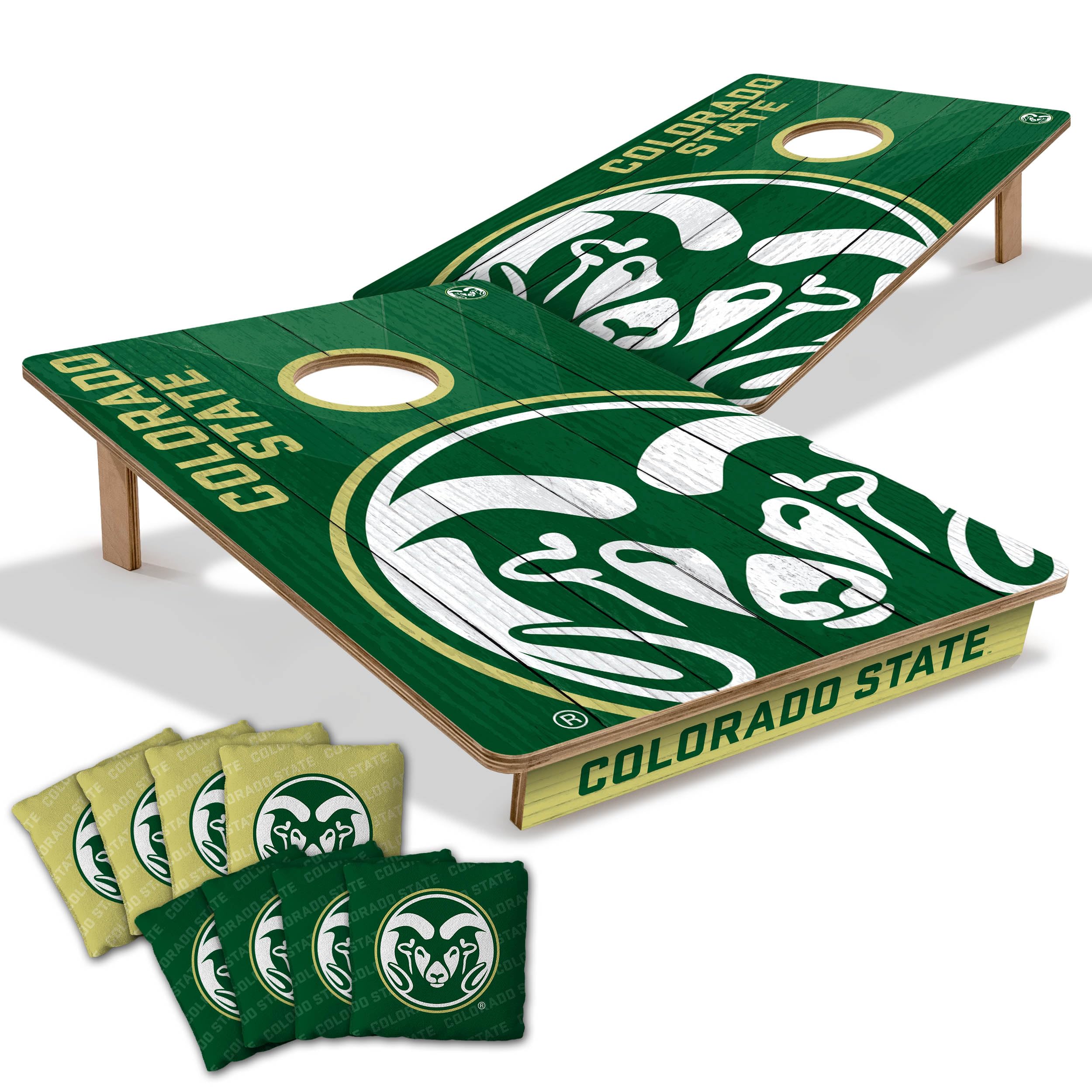 YouTheFan NCAA Colorado State Rams 2’ x 3’ Wood Cornhole Game with Logo Bags - Sports Collectibles, Sports Memorabilia, Sports Fan Shop, Sports Gifts