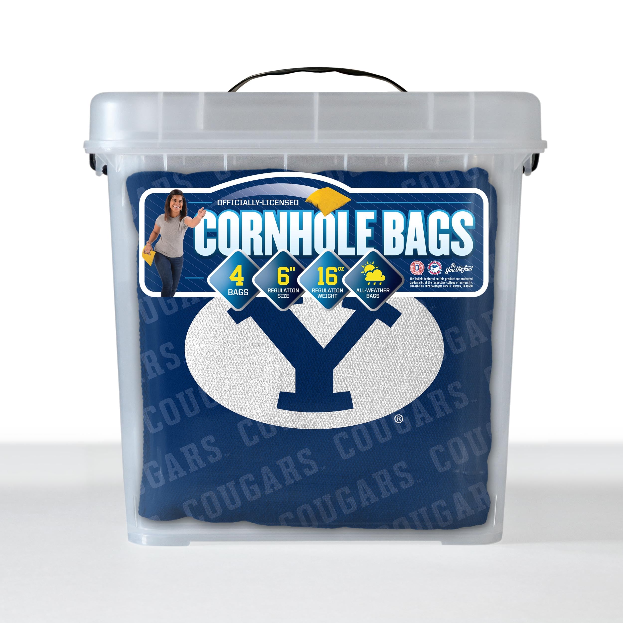 YouTheFan NCAA BYU Cougars Cornhole Bags - 4PK - Blue - Sports Collectibles, Sports Memorabilia, Sports Fan Shop, Sports Gifts