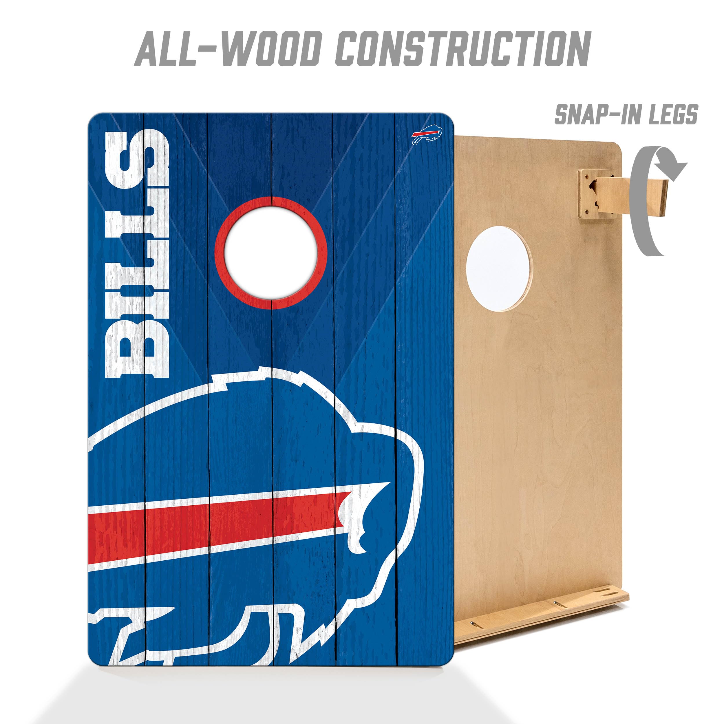 YouTheFan NFL Buffalo Bills 2’ x 3’ Wood Cornhole Game with Logo Bags - Sports Collectibles, Sports Memorabilia, Sports Fan Shop, Sports Gifts