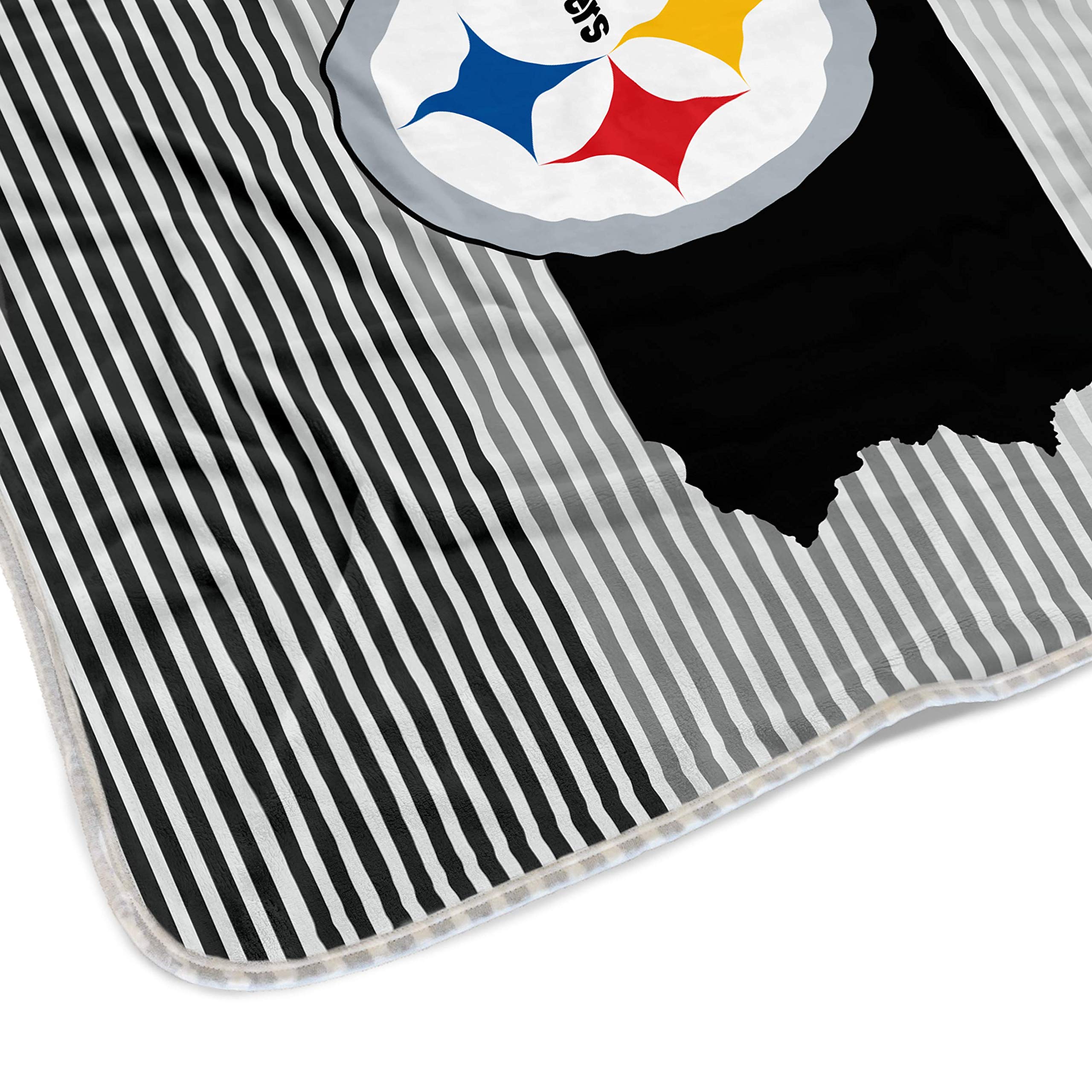 Pegasus Sports NFL Ultra Fleece State Stripe Blanket- Pittsburgh Steelers, Team Color, 60x70 - Sports Gifts, Sports Memorabilia, Sports Collectibles, Fan Shop