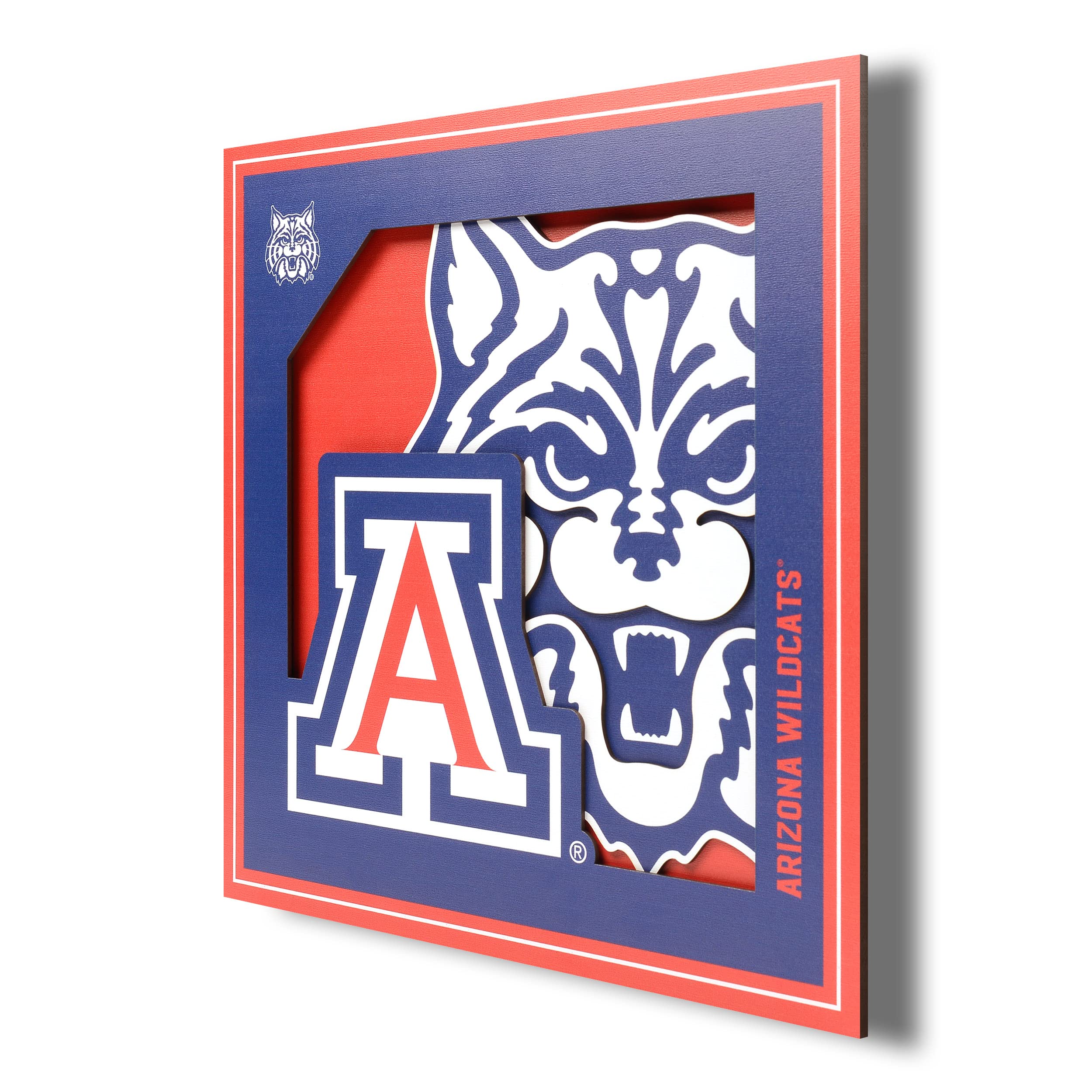 YouTheFan NCAA Arizona Wildcats 3D Logo Series Wall Art - 12x12 - Sports Collectibles, Sports Memorabilia, Sports Fan Shop, Sports Gifts