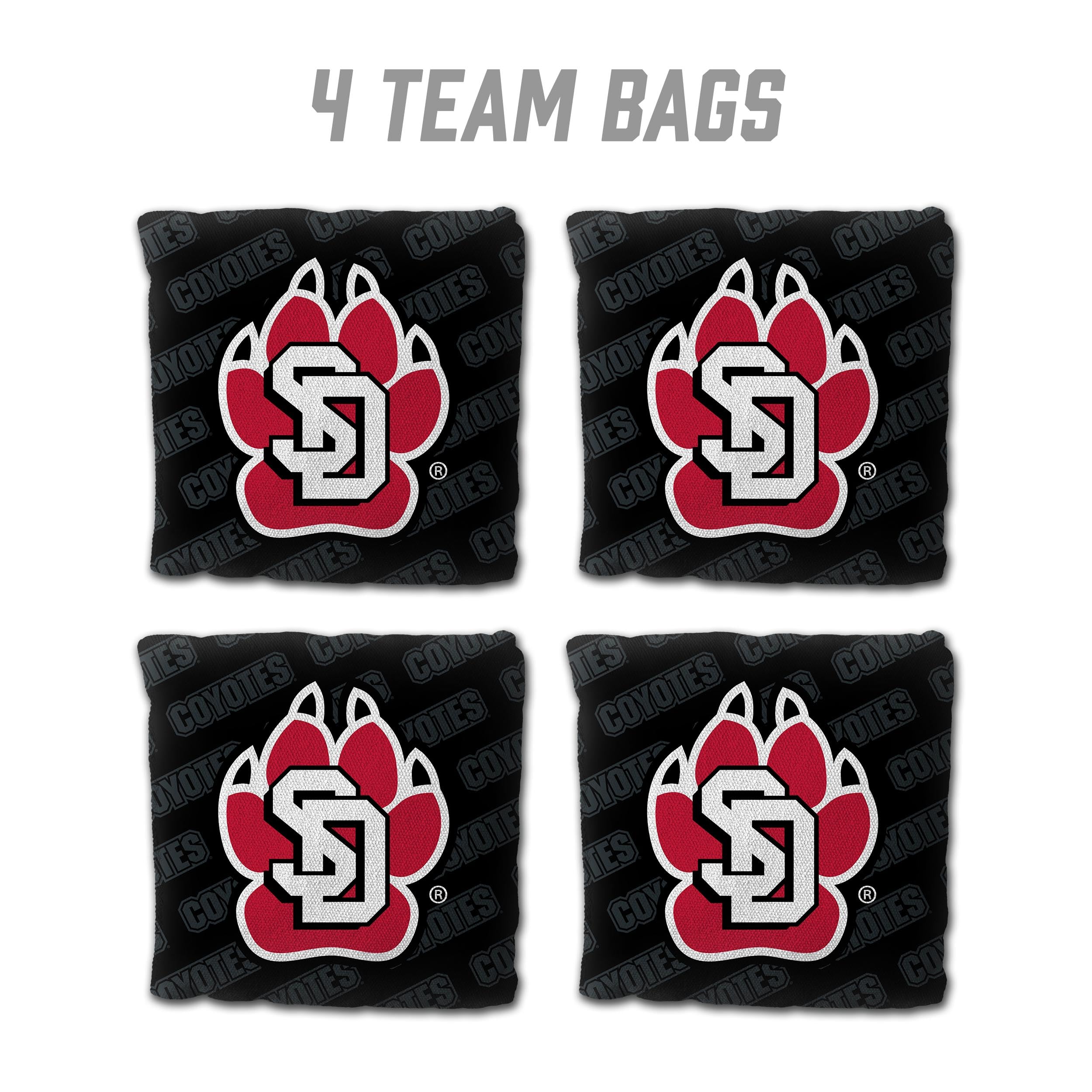 YouTheFan NCAA South Dakota Coyotes Cornhole Bags - 4PK - Black - Sports Collectibles, Sports Memorabilia, Sports Fan Shop, Sports Gifts