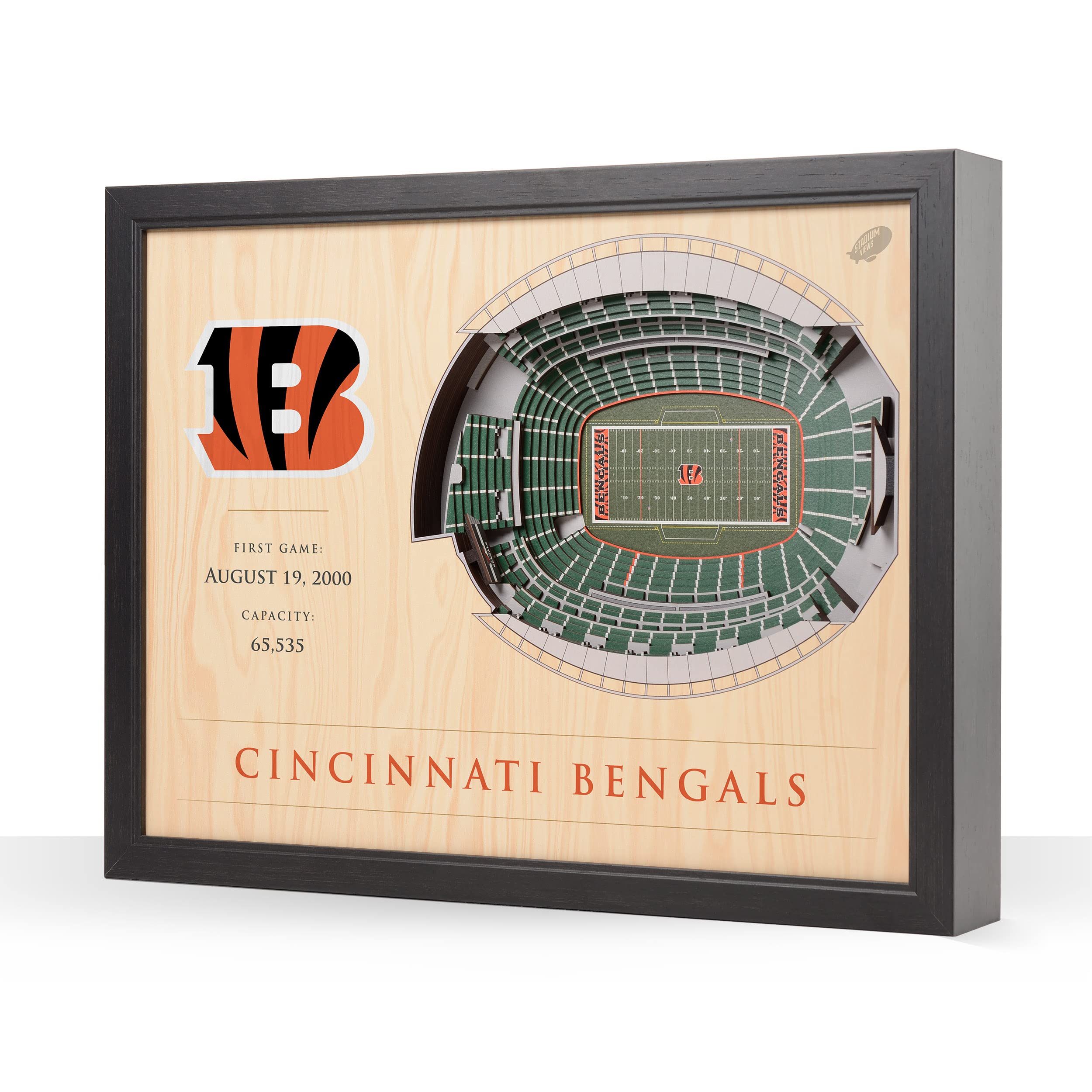 YouTheFan NFL Cincinnati Bengals 25-Layer 3D Stadium Wall Art - Sports Collectibles, Sports Memorabilia, Sports Fan Shop, Sports Gifts
