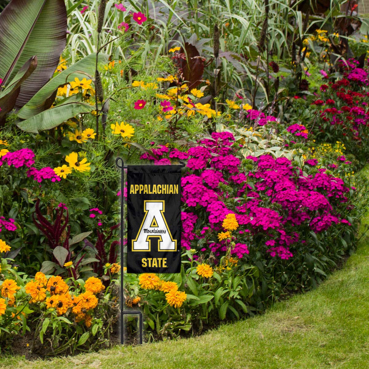 College Flags & Banners Co. Appalachian State Mountaineers Mini Garden and Flower Pot Flag Topper - Sports Collectibles, Sports Memorabilia, Sports Fan Shop, Sports Gifts