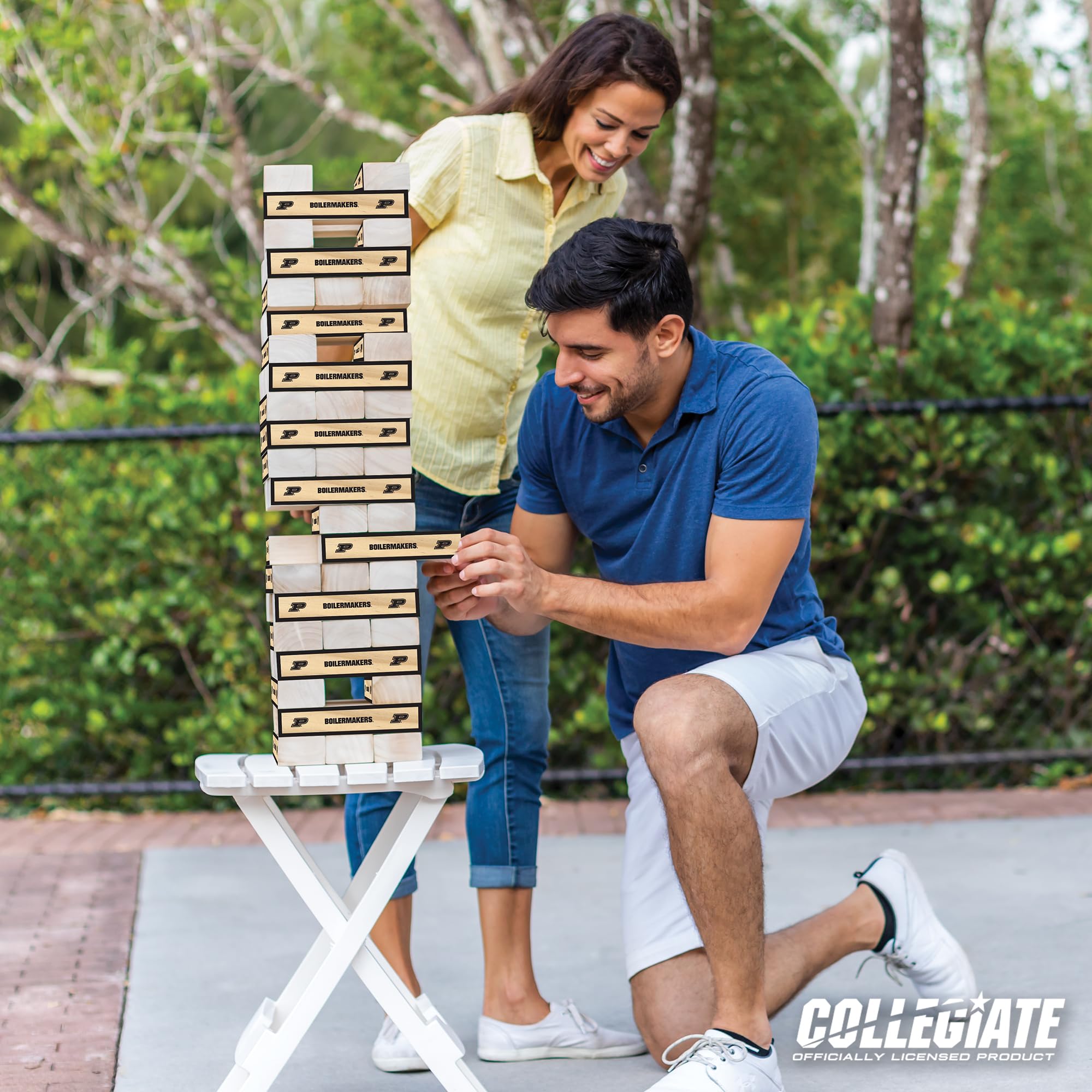 Wild Sports NCAA Purdue Boilermakers Giant Stacking Wooden Blocks – Tumbling Tower Classic Family Game Stacks Over 5 ft. High – Great Gift for Any College Football Fan! - Sports Collectibles, Sports Memorabilia, Sports Fan Shop, Sports Gifts