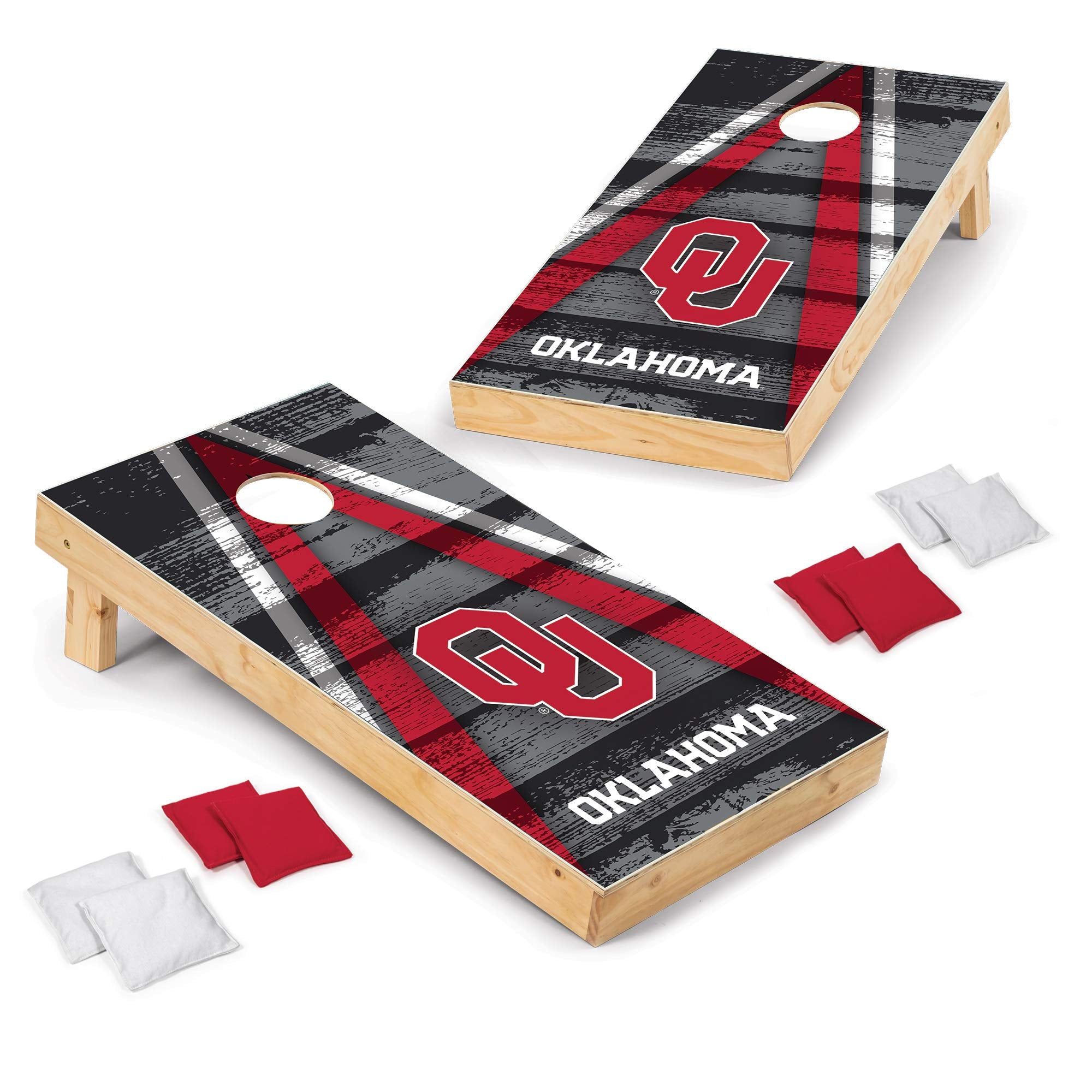 Wild Sports 2' x 4' Wood Tournament Cornhole Set - Direct Printed - Oklahoma Sooners - perfect for Backyard, Beach, Park, Tailgates, Outdoors and Indoors - Sports Collectibles, Sports Memorabilia, Sports Fan Shop, Sports Gifts