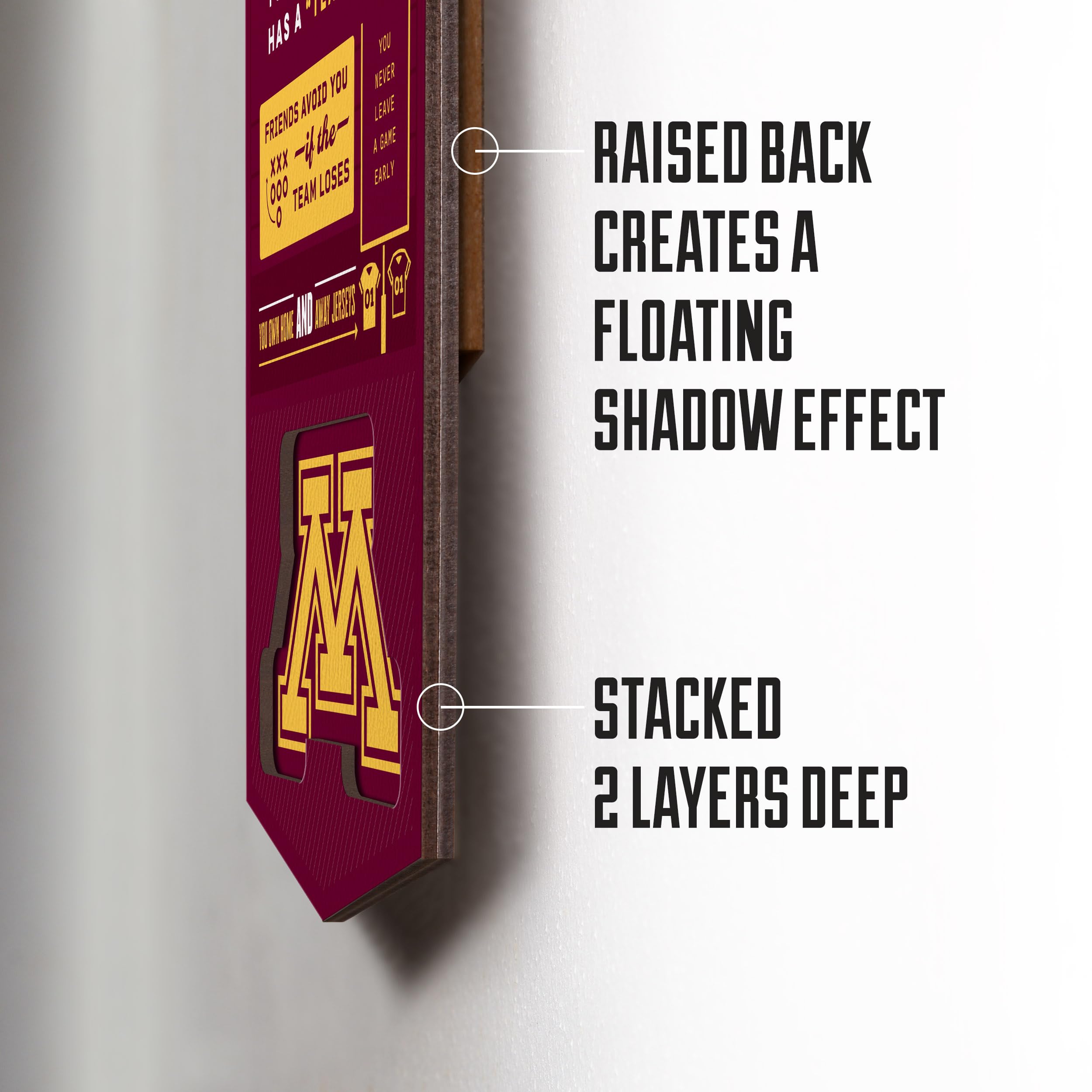 YouTheFan Officially-licensed NCAA Minnesota Golden Gophers 6x19 Top 10 Signs Banner - humorous descriptions - fun sports fan phrases, original design, indoor team wall decor fan gift - Sports Collectibles, Sports Memorabilia, Sports Fan Shop, Sports Gifts