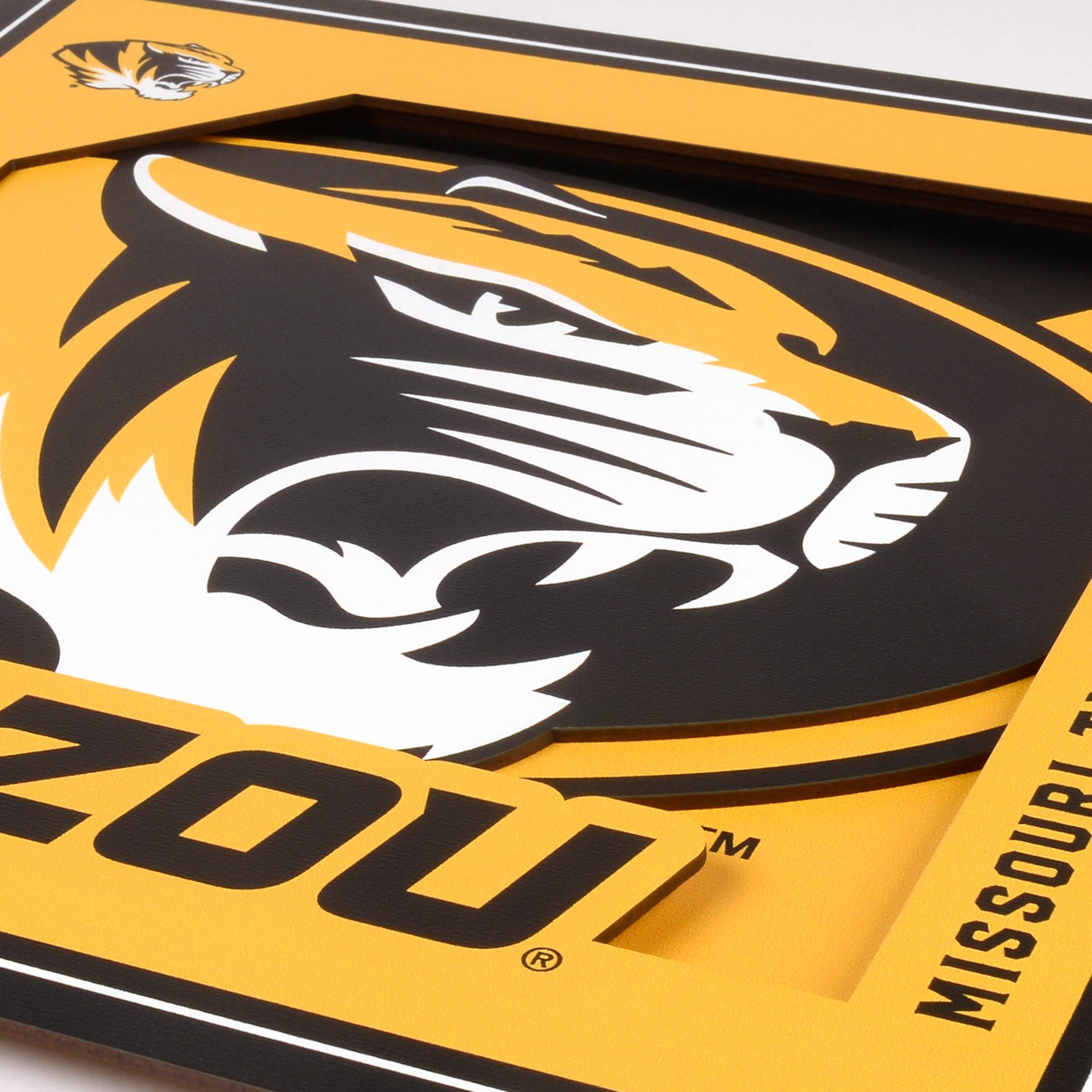 YouTheFan NCAA Missouri Tigers 3D Logo Series Wall Art - 12x12 - Sports Collectibles, Sports Memorabilia, Sports Fan Shop, Sports Gifts