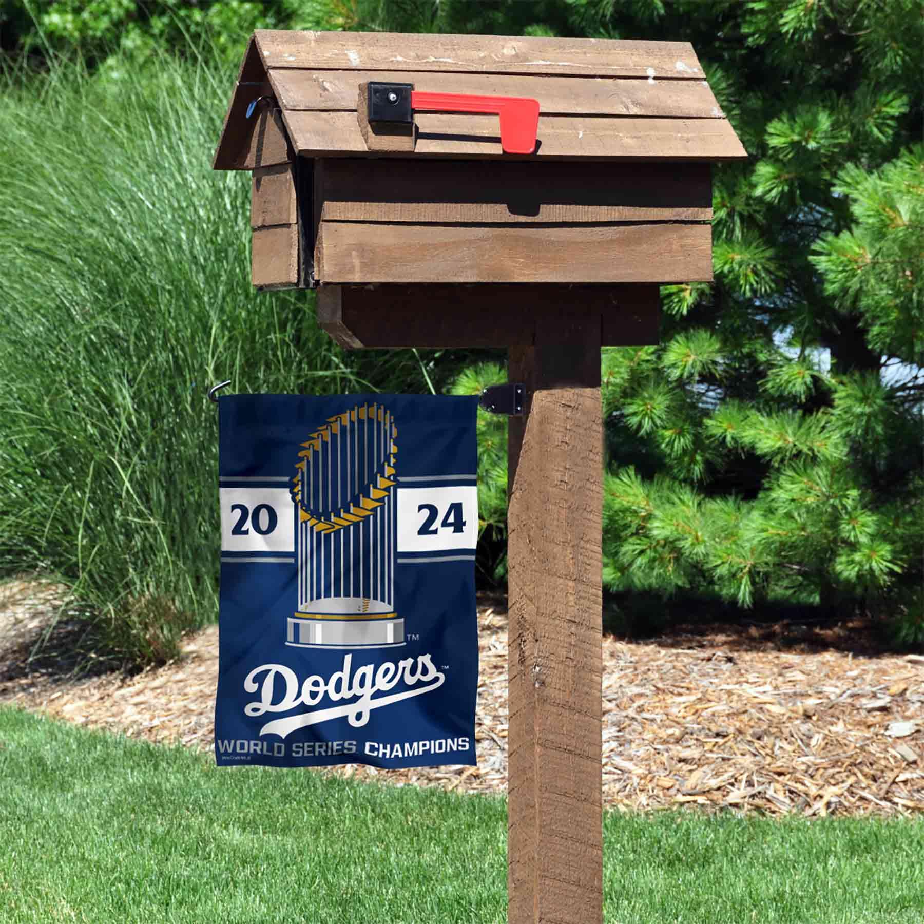 WinCraft Los Angeles Dodgers 2024 World Champions Double Sided Garden Flag - Sports Collectibles, Sports Memorabilia, Sports Fan Shop, Sports Gifts