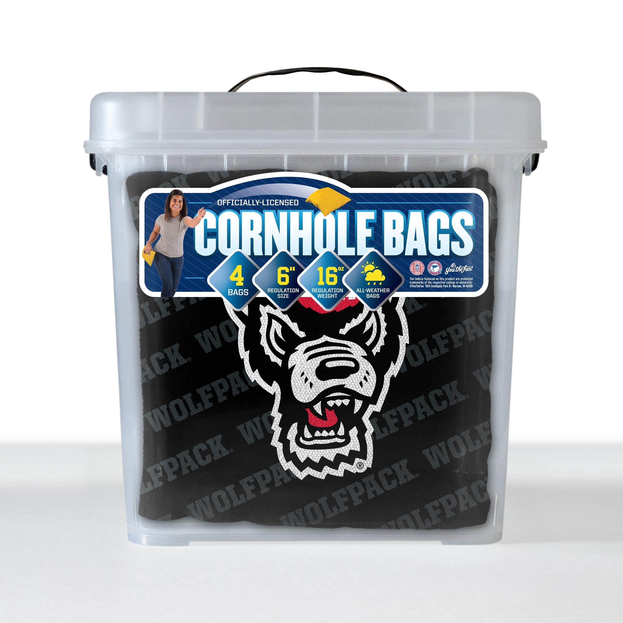 YouTheFan NCAA NC State Wolfpack Cornhole Bags - 4PK - Black - Sports Collectibles, Sports Memorabilia, Sports Fan Shop, Sports Gifts