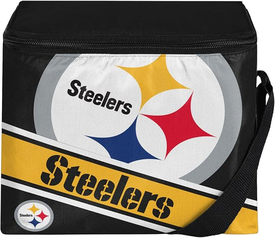 Pittsburgh Steelers Big Logo Stripe 6 Pack Cooler - Sports Gifts, Sports Memorabilia, Sports Collectibles, Fan Shop
