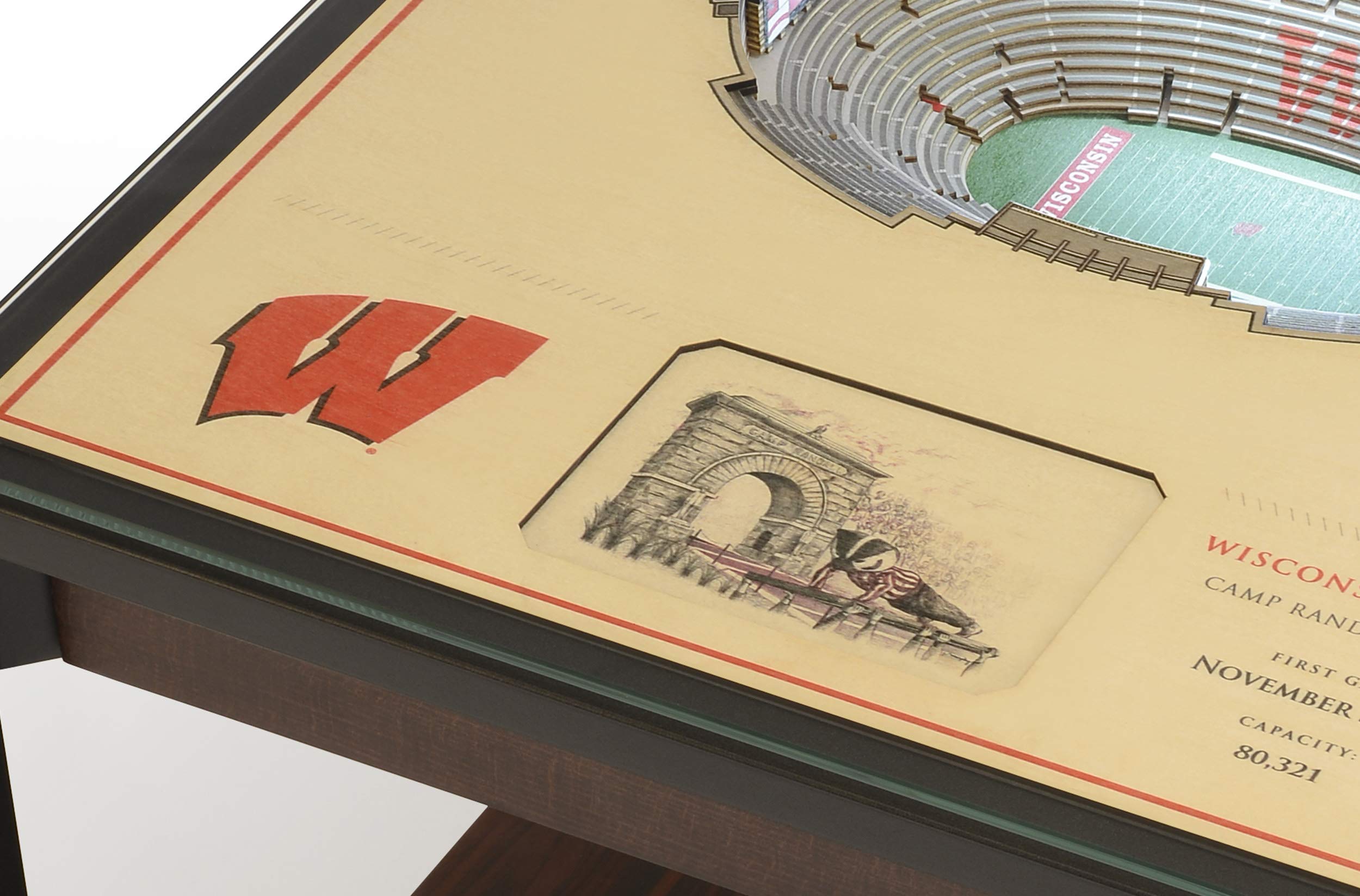 YouTheFan NCAA Wisconsin Badgers 25-Layer StadiumViews Lighted End Table - Camp Randall Stadium - Sports Collectibles, Sports Memorabilia, Sports Fan Shop, Sports Gifts