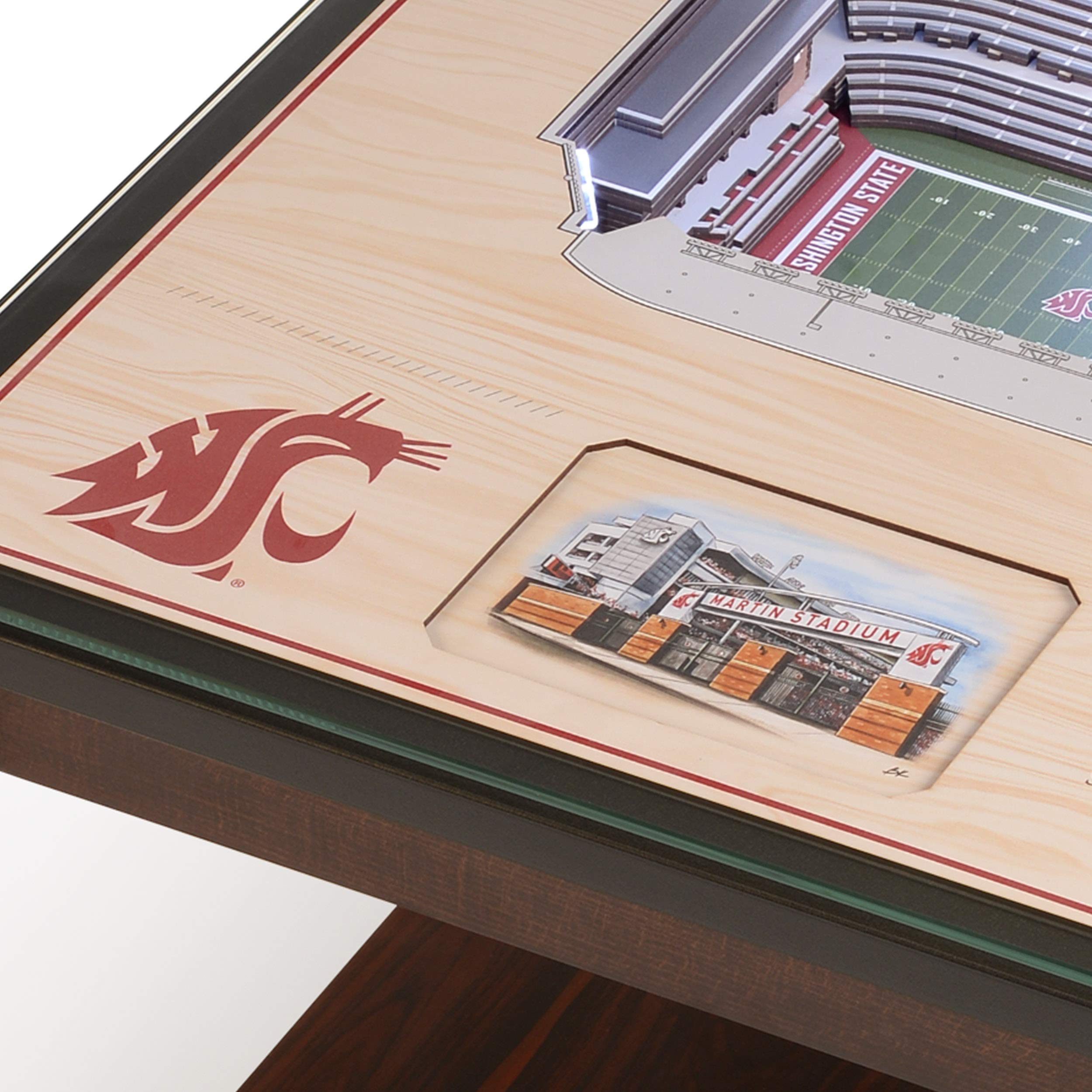 YouTheFan NCAA Washington State Cougars 25-Layer StadiumViews Lighted End Table - Martin Stadium - Sports Collectibles, Sports Memorabilia, Sports Fan Shop, Sports Gifts