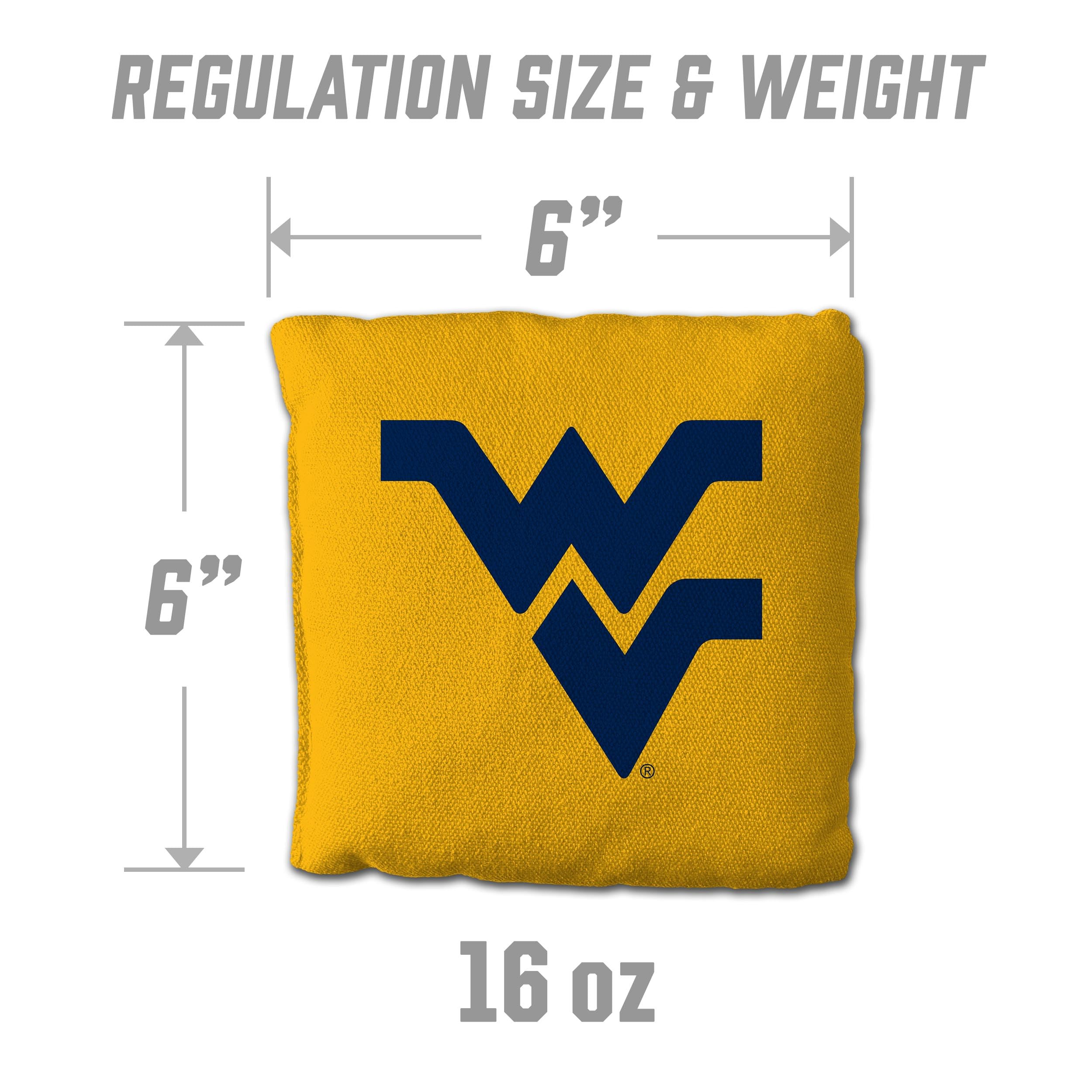 YouTheFan NCAA West Virginia Mountaineers Cornhole Bags - 4PK - Yellow - Sports Collectibles, Sports Memorabilia, Sports Fan Shop, Sports Gifts