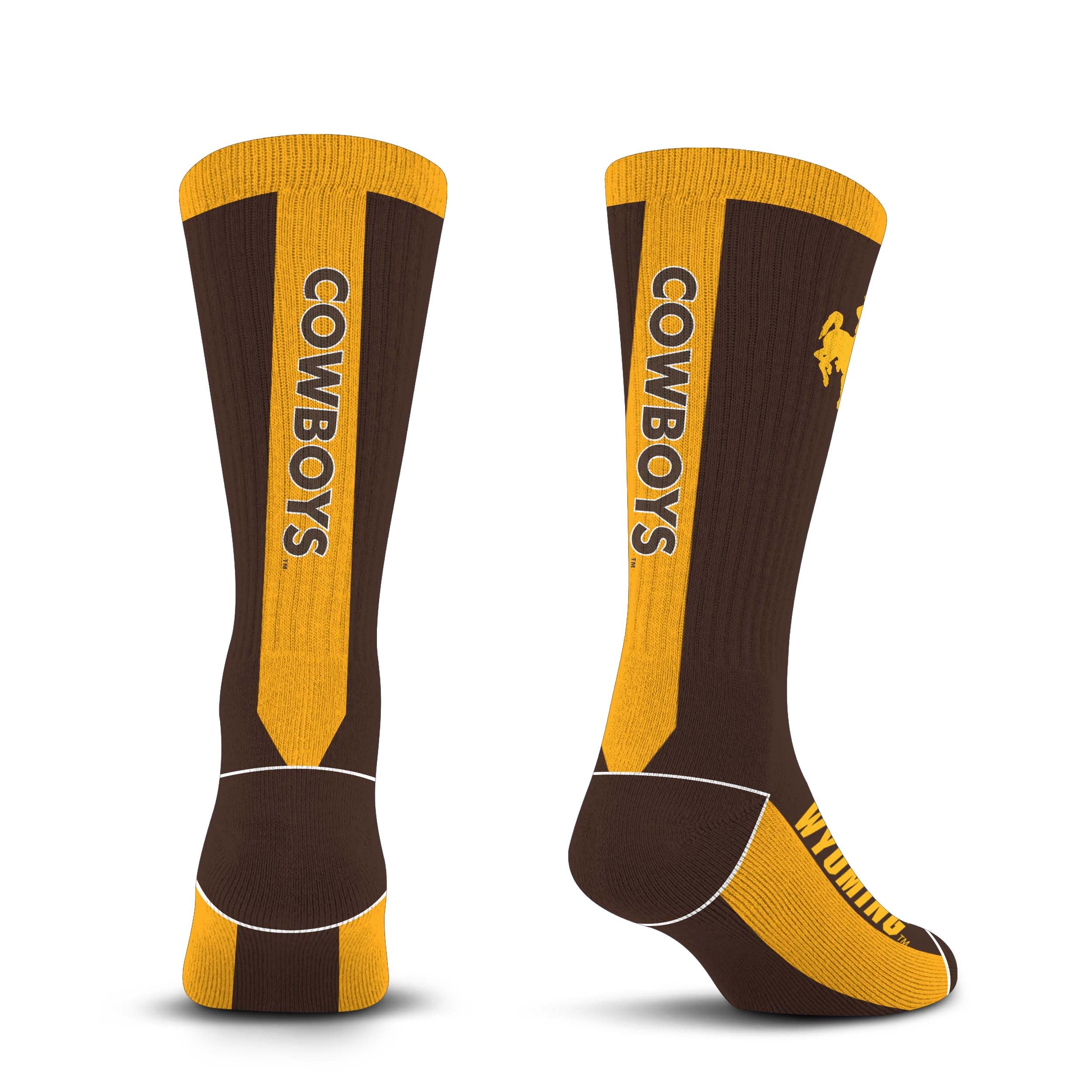 For Bare Feet NCAA WYOMING COWBOYS MVP Crew Sock Team Color Large - Sports Gifts, Sports Memorabilia, Sports Collectibles, Fan Shop
