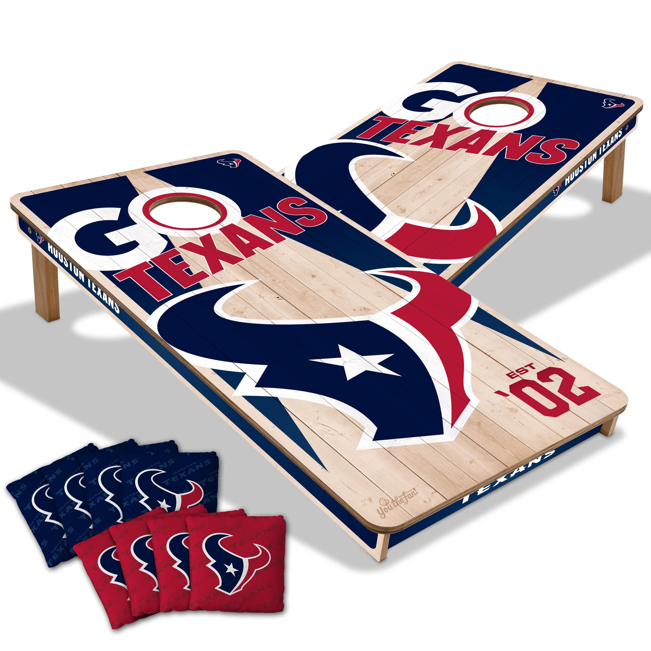 YouTheFan NFL Houston Texans 2’ x 4’ Professional Wood Cornhole Game with Logo Bags - Sports Collectibles, Sports Memorabilia, Sports Fan Shop, Sports Gifts