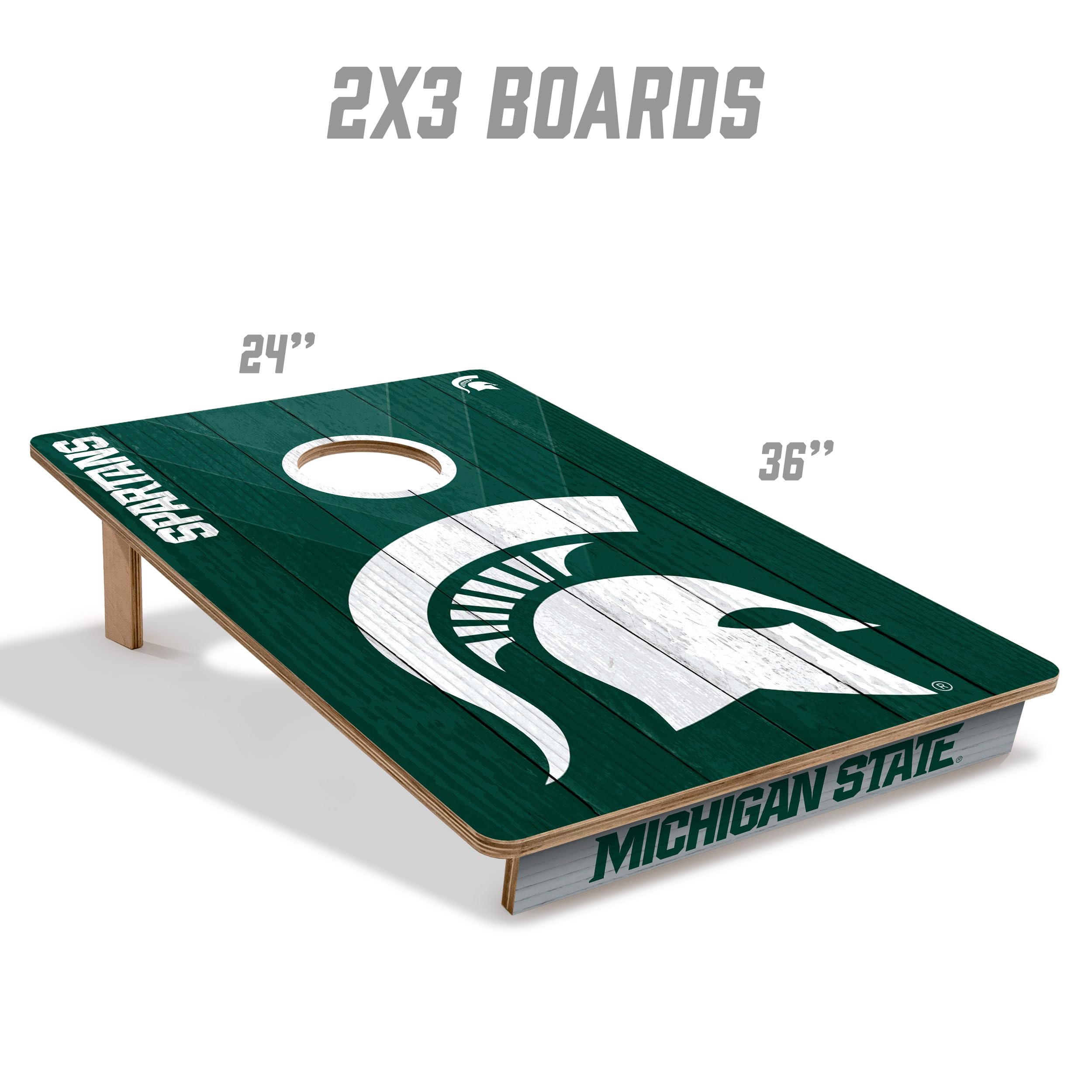 YouTheFan NCAA Michigan State Spartans 2’ x 3’ Wood Cornhole Game with Logo Bags - Sports Collectibles, Sports Memorabilia, Sports Fan Shop, Sports Gifts