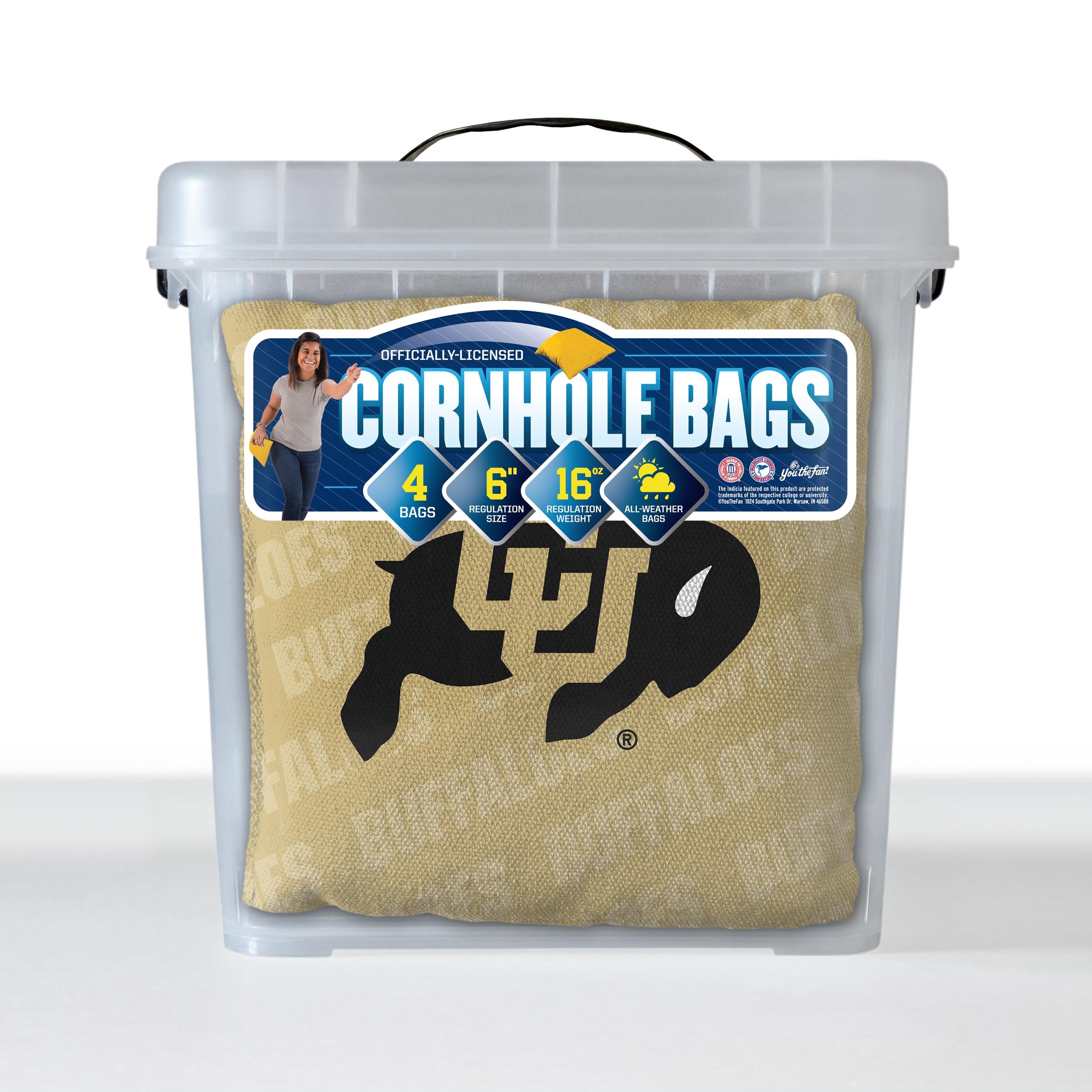 YouTheFan NCAA Colorado Buffaloes Cornhole Bags - 4PK - Gold - Sports Collectibles, Sports Memorabilia, Sports Fan Shop, Sports Gifts